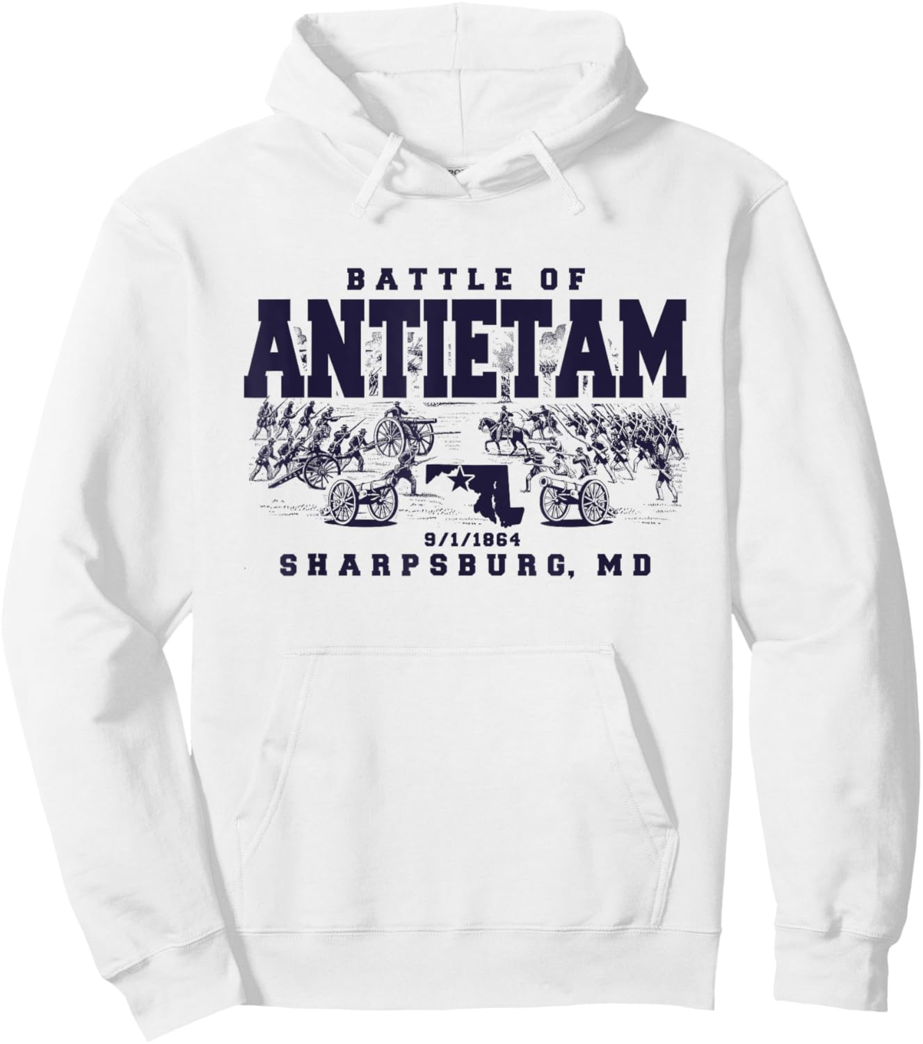 Civil War History The Battle Of Antietam Sharpsburg MD 1864 Hoodie - Hoodie | White