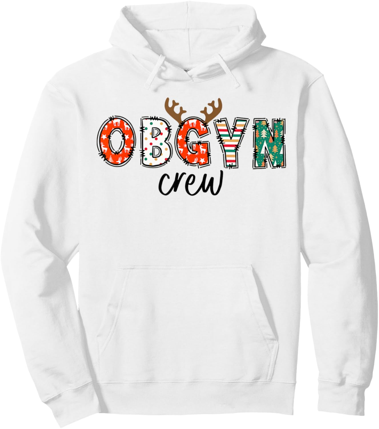 Obgyn Nurse Christmas Reindeer Obstetrics Nurse New Nurse Hoodie - Hoodie | White