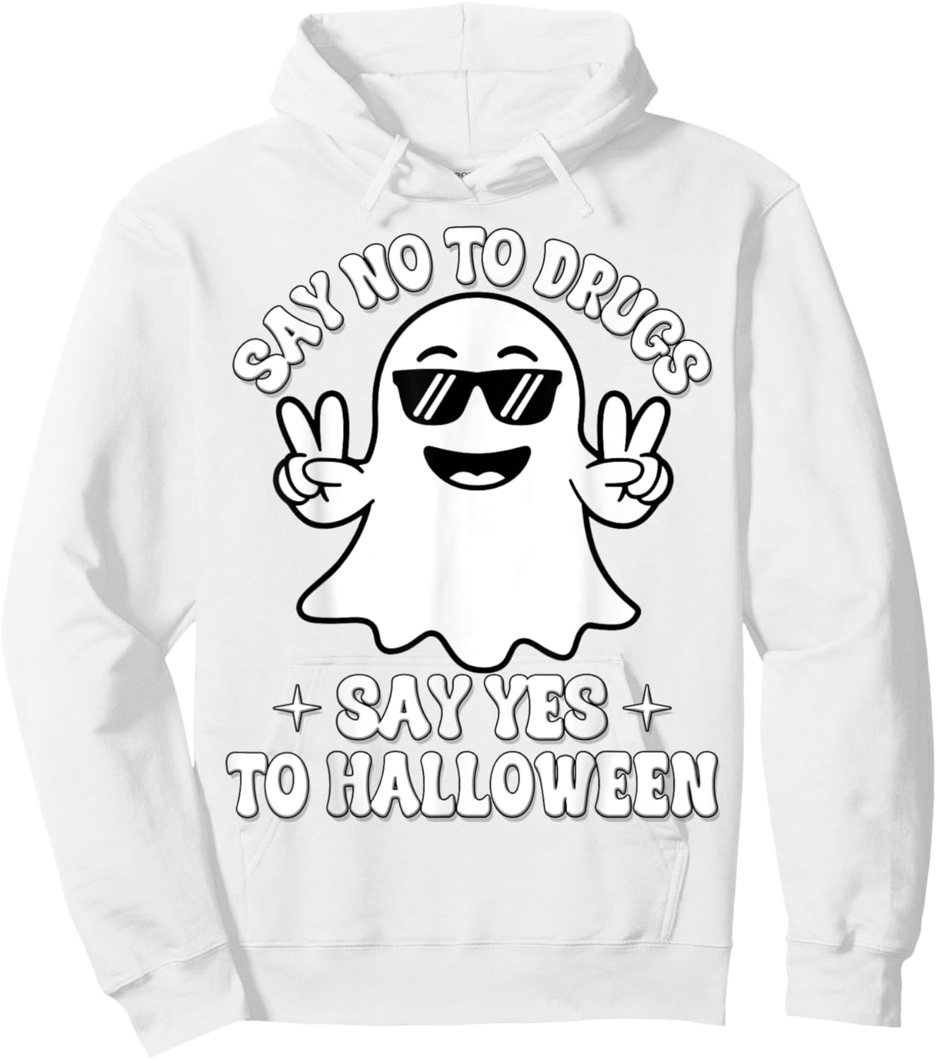 Say Not Drug-Free Say Yes To Halloween Red Ribbon Week Ghost Hoodie - Hoodie | White