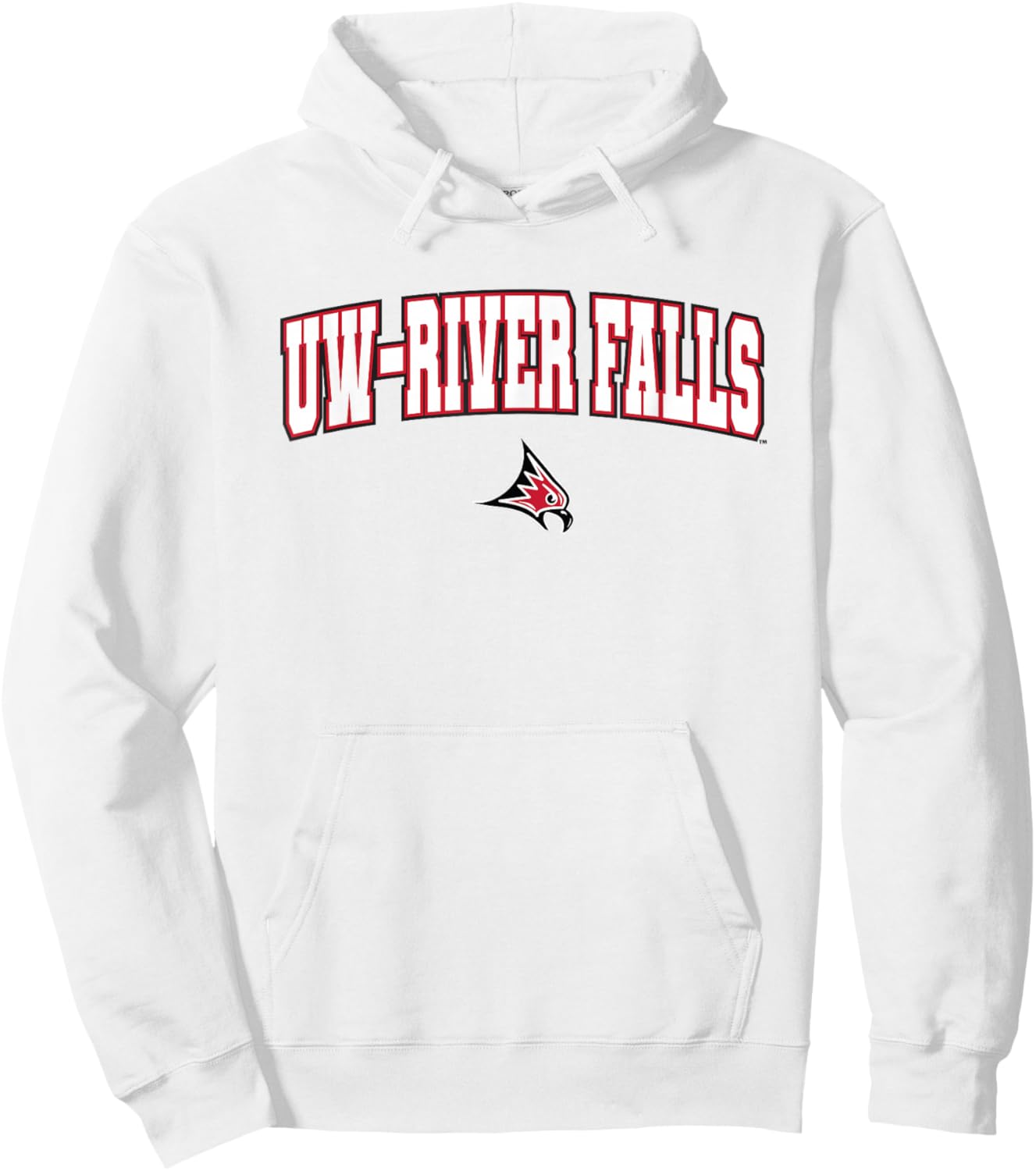 UW-River Falls UWRF Falcons Arch Logo Hoodie - Hoodie | White