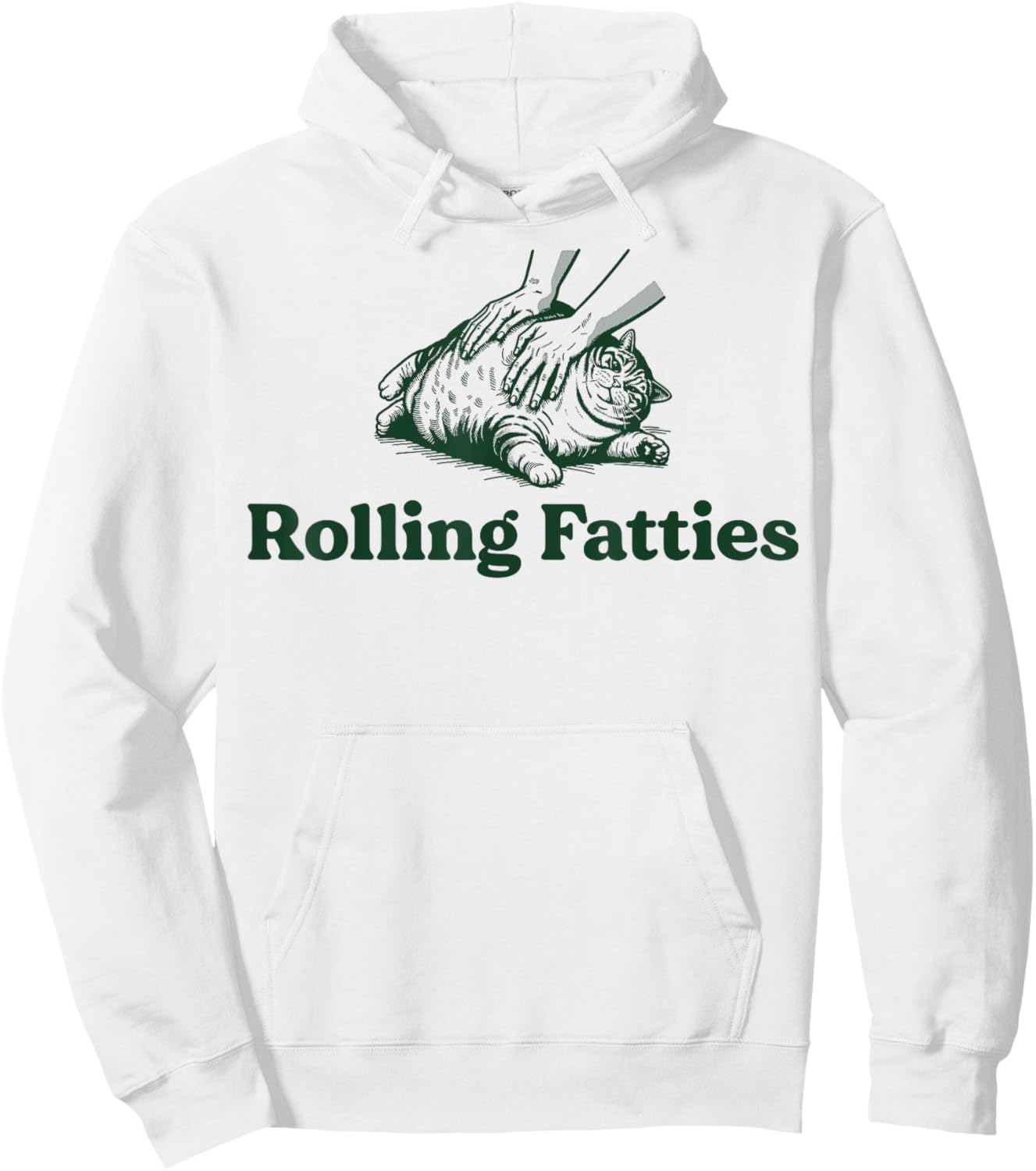 Rolling Fatties Cat Funny Cute Cat Lover Kitten Owner Kitty Women Hoodie - Hoodie | White