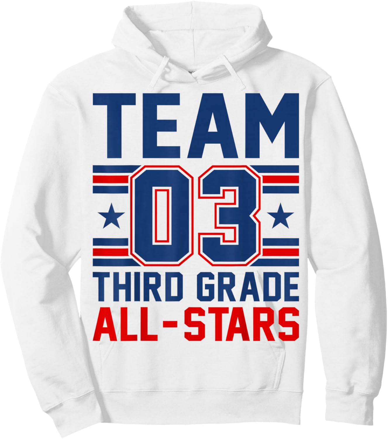 Kids Sports 03 Team Third Grade 3rd Grade All Stars Jersey Hoodie - Hoodie | White