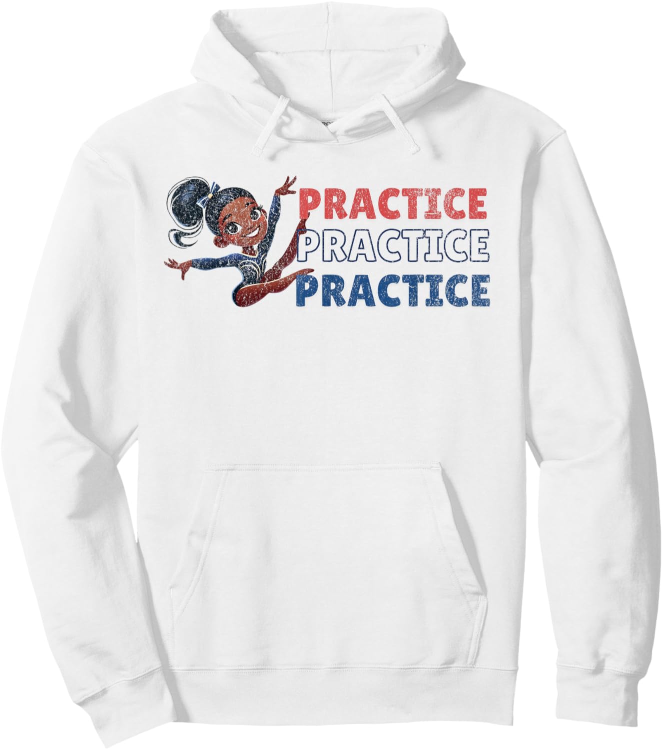 Simone T Practice Practice Retro Boys and Girls Hoodie - Hoodie | White