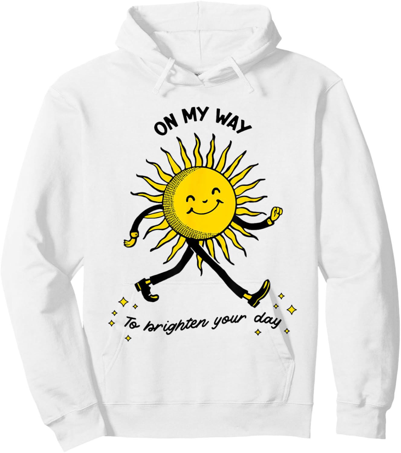 On My way to Brighten your Day Positive vibe Hoodie - Hoodie | White