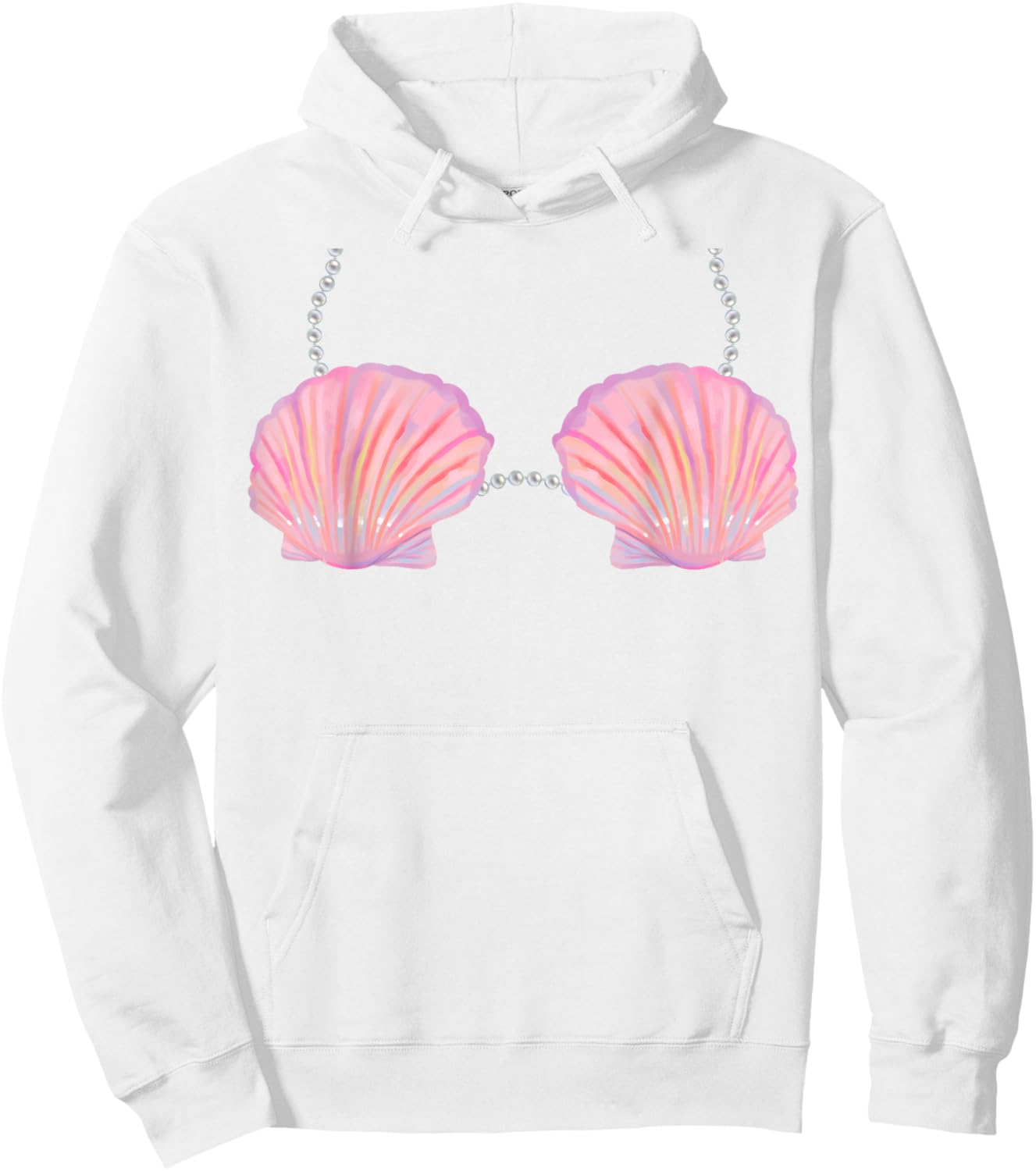 Mermaid Bra Lazy Halloween Costume Hoodie - Hoodie | White