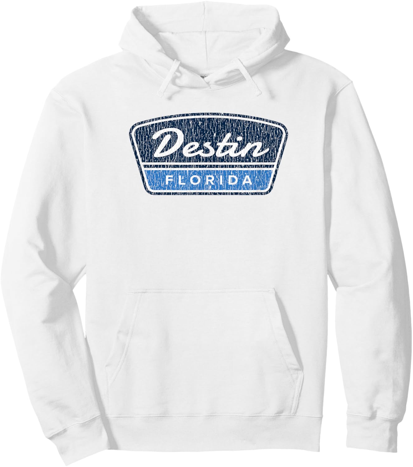 Destin Florida Retro Vintage Souvenir Badge Hoodie - Hoodie | White