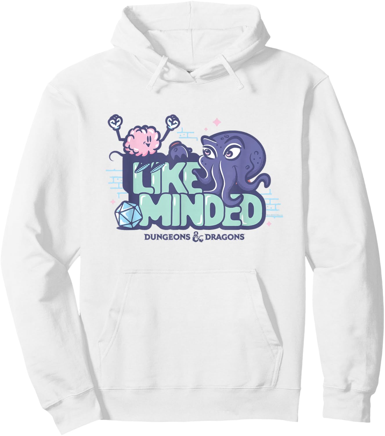 Dungeons & Dragons Like Minded Cute Brain & Mind Flayer Hoodie - Hoodie | White