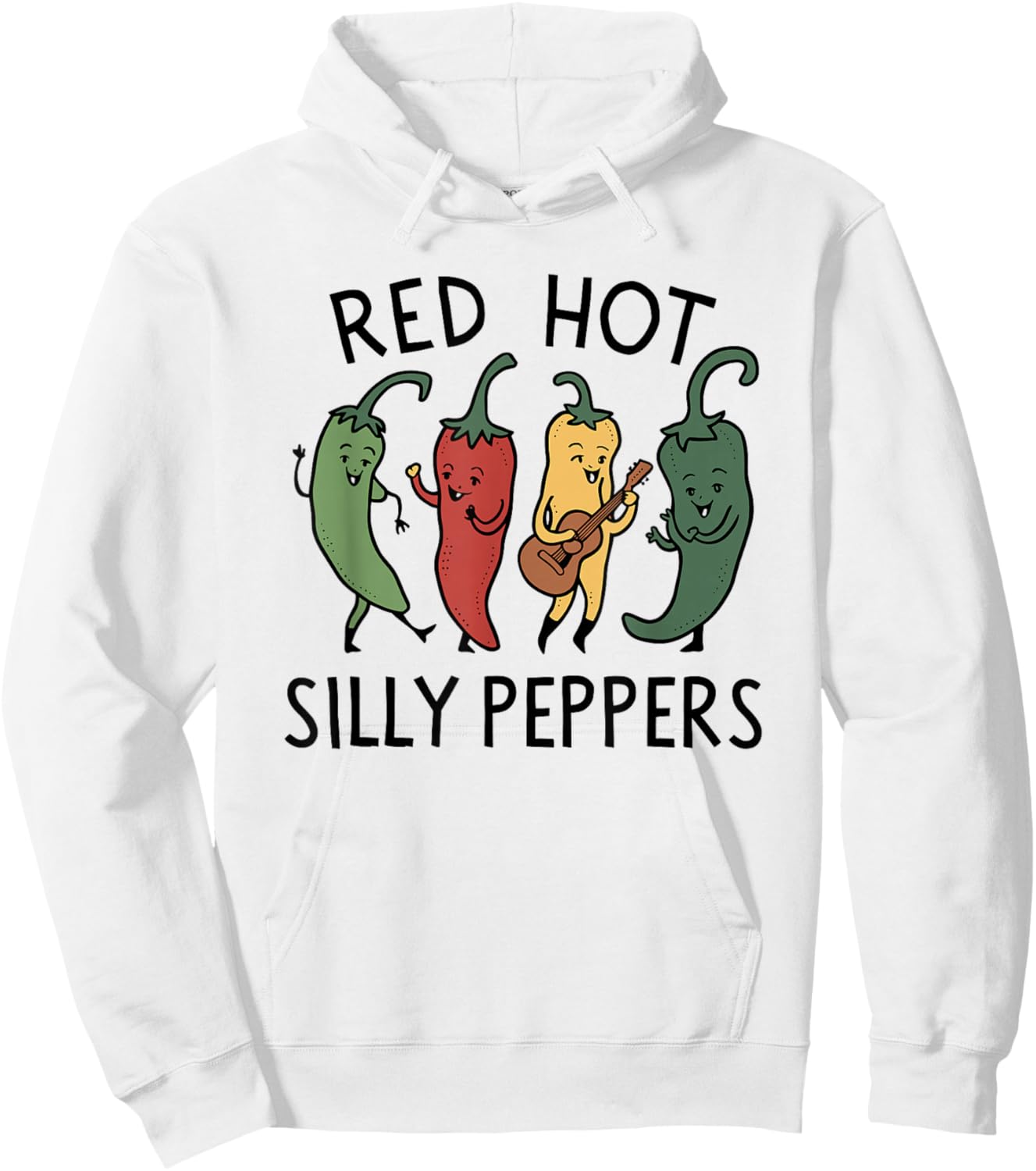 Red Hot Silly Peppers Funny Spicy Food Lover Saying Slogan Hoodie - Hoodie | White