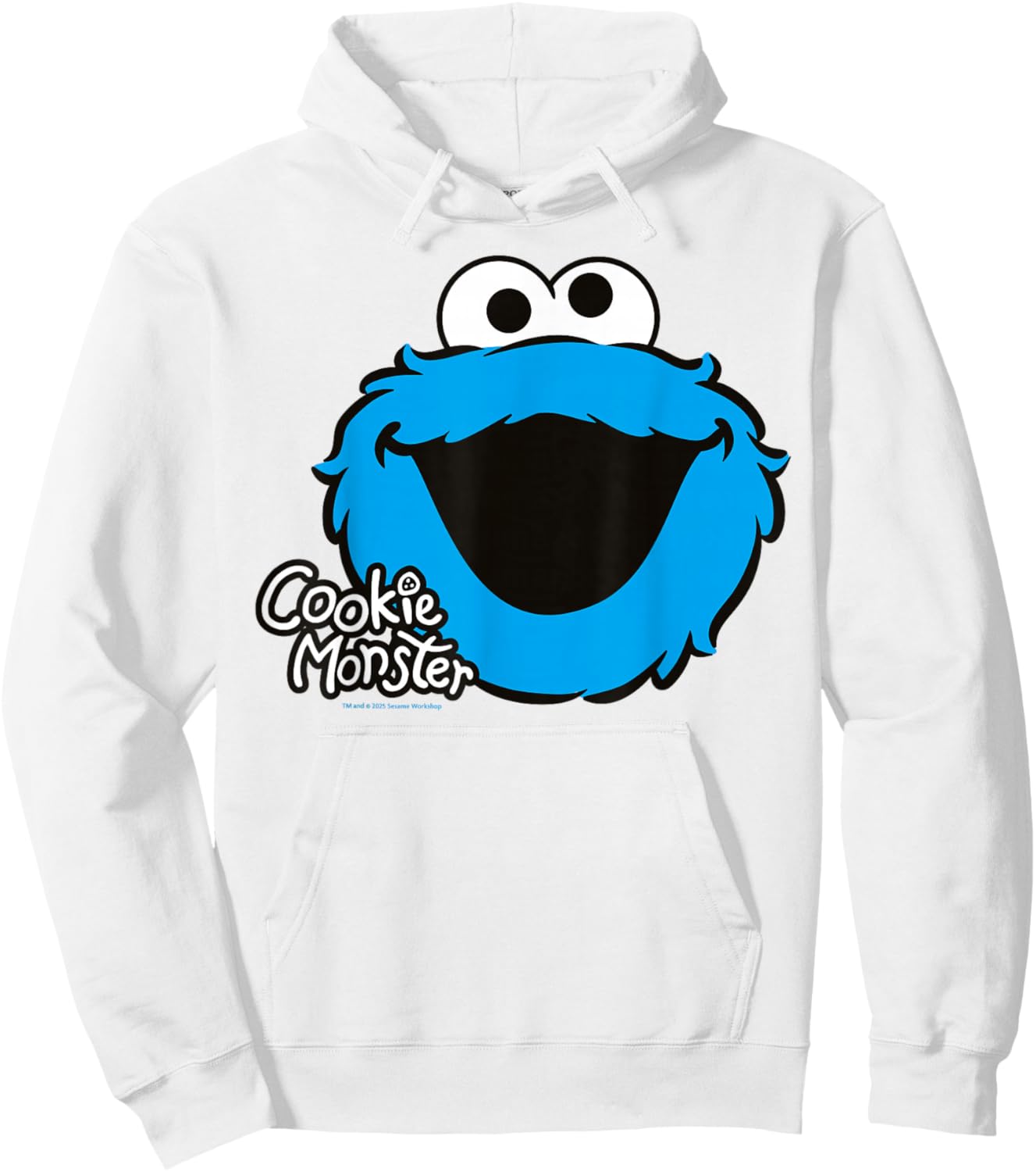 Sesame Street Cookie Monster Big Face Cookies Classic Pose Hoodie - Hoodie | White