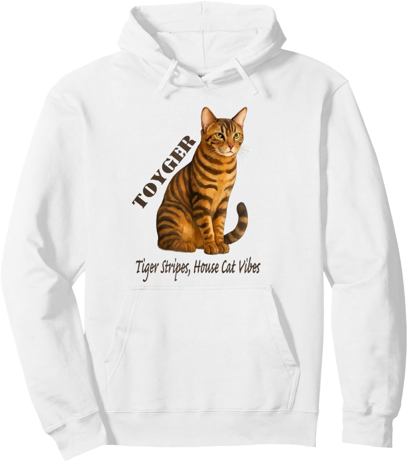Toyger Tiger Stripes House Cat Vibes for Pet Fans Hoodie - Hoodie | White