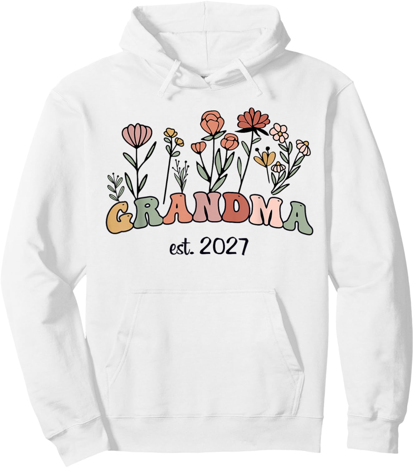 Promoted to Grandma Est 2027 New Grandma Women Grandmother Hoodie - Hoodie | White
