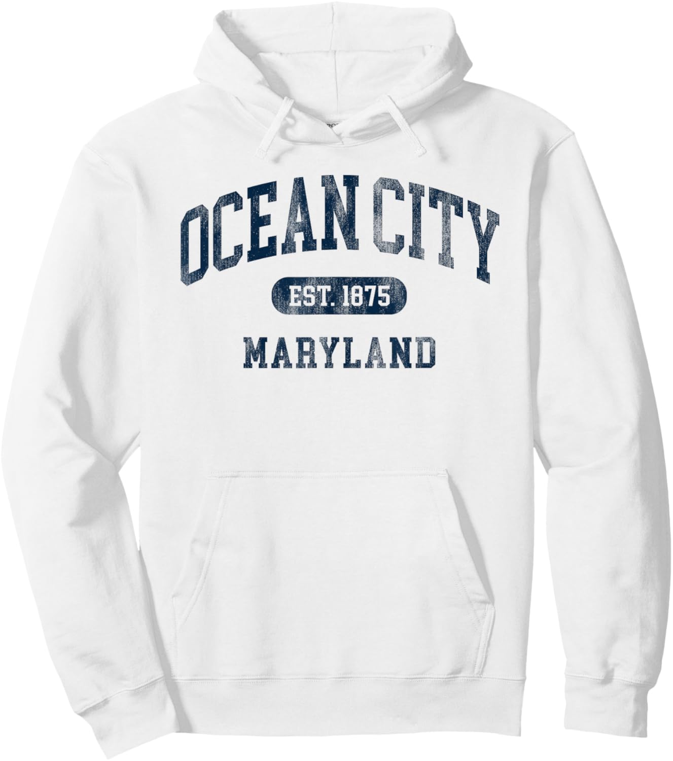 Ocean City Maryland Retro Preppy Throwback Souvenir Hoodie - Hoodie | White