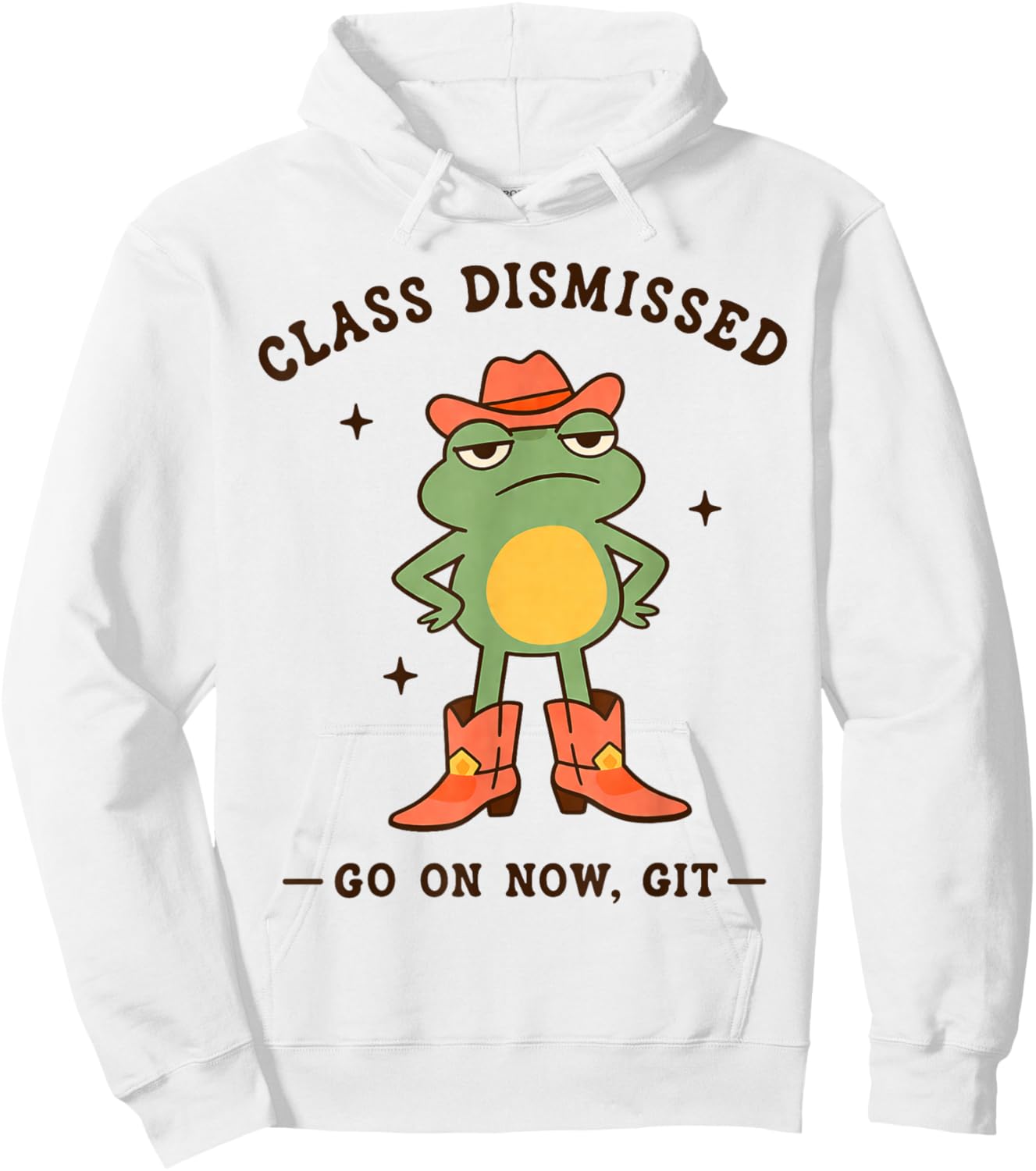 Class Dismissed Go On Now Git Funny Frog Teacher Hoodie - Hoodie | White