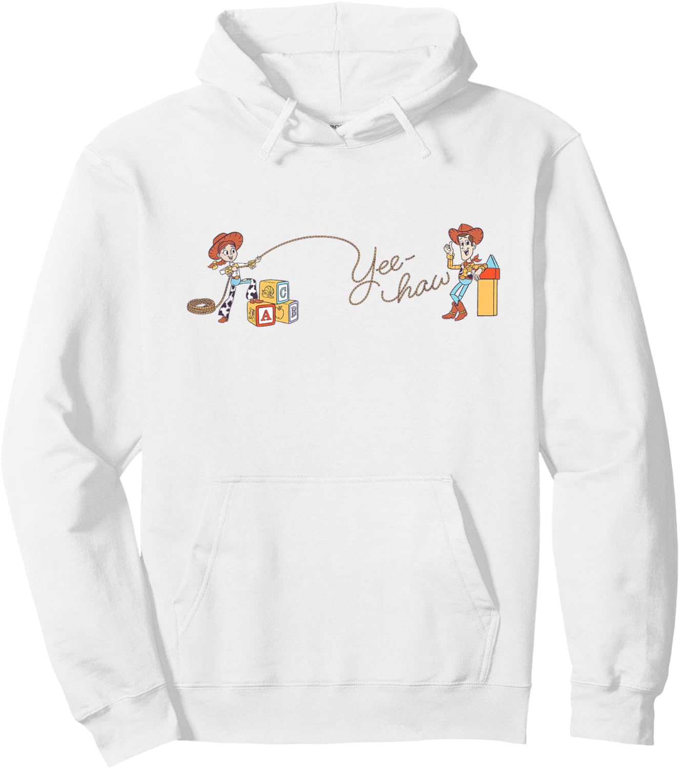 Disney Pixar Toy Story Jessie Woody Cawboys Yee Haw Logo Hoodie - Hoodie | White