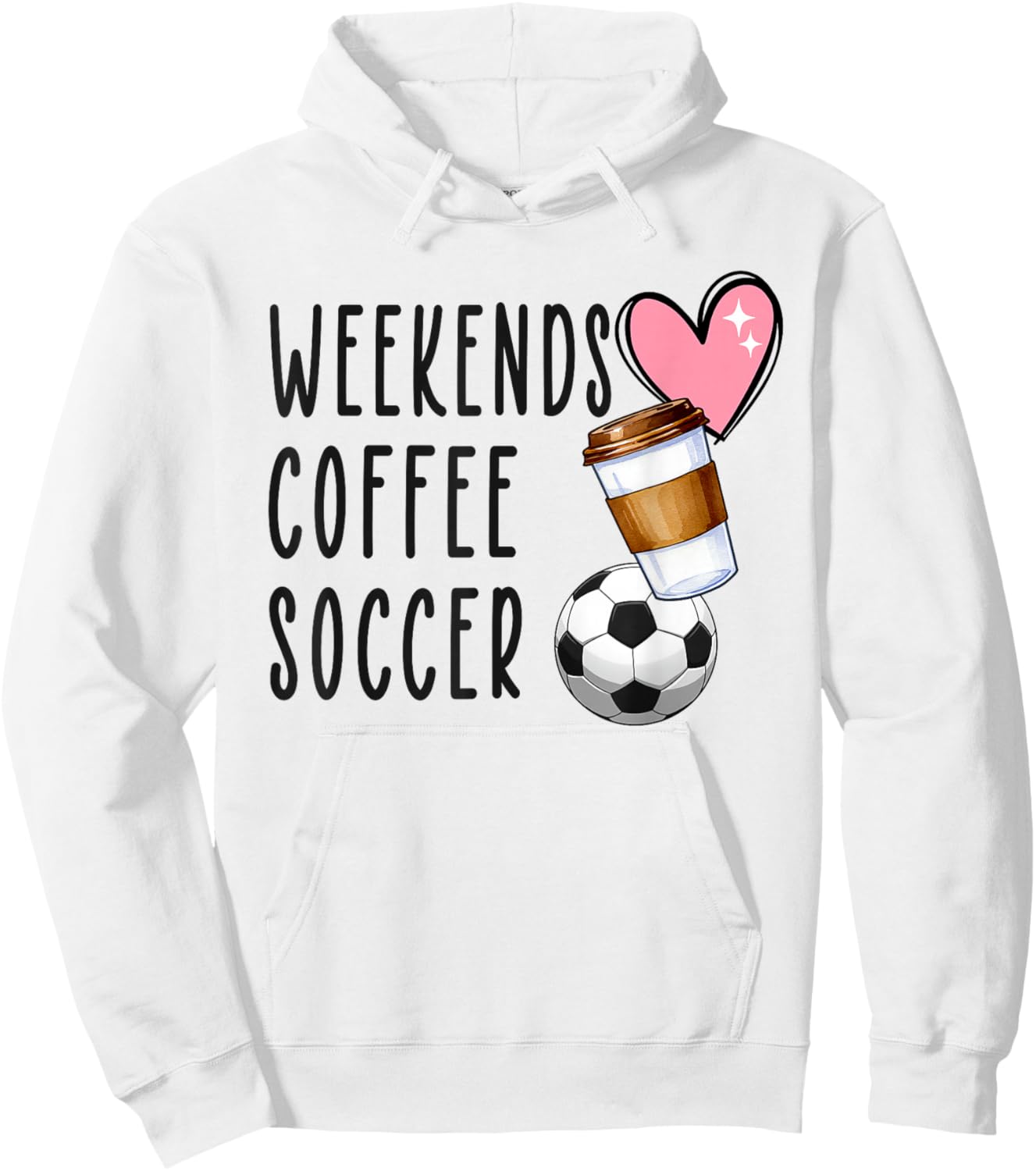 Weekends Coffee Soccer Hoodie - Hoodie | White