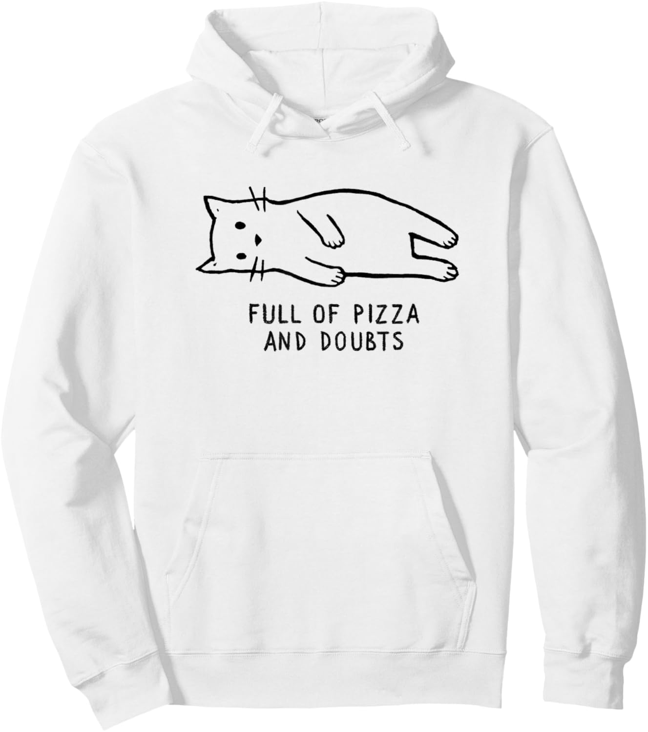 Threadless Fox Shiver Full Of Pizza And Doubts Graphic Hoodie - Hoodie | White