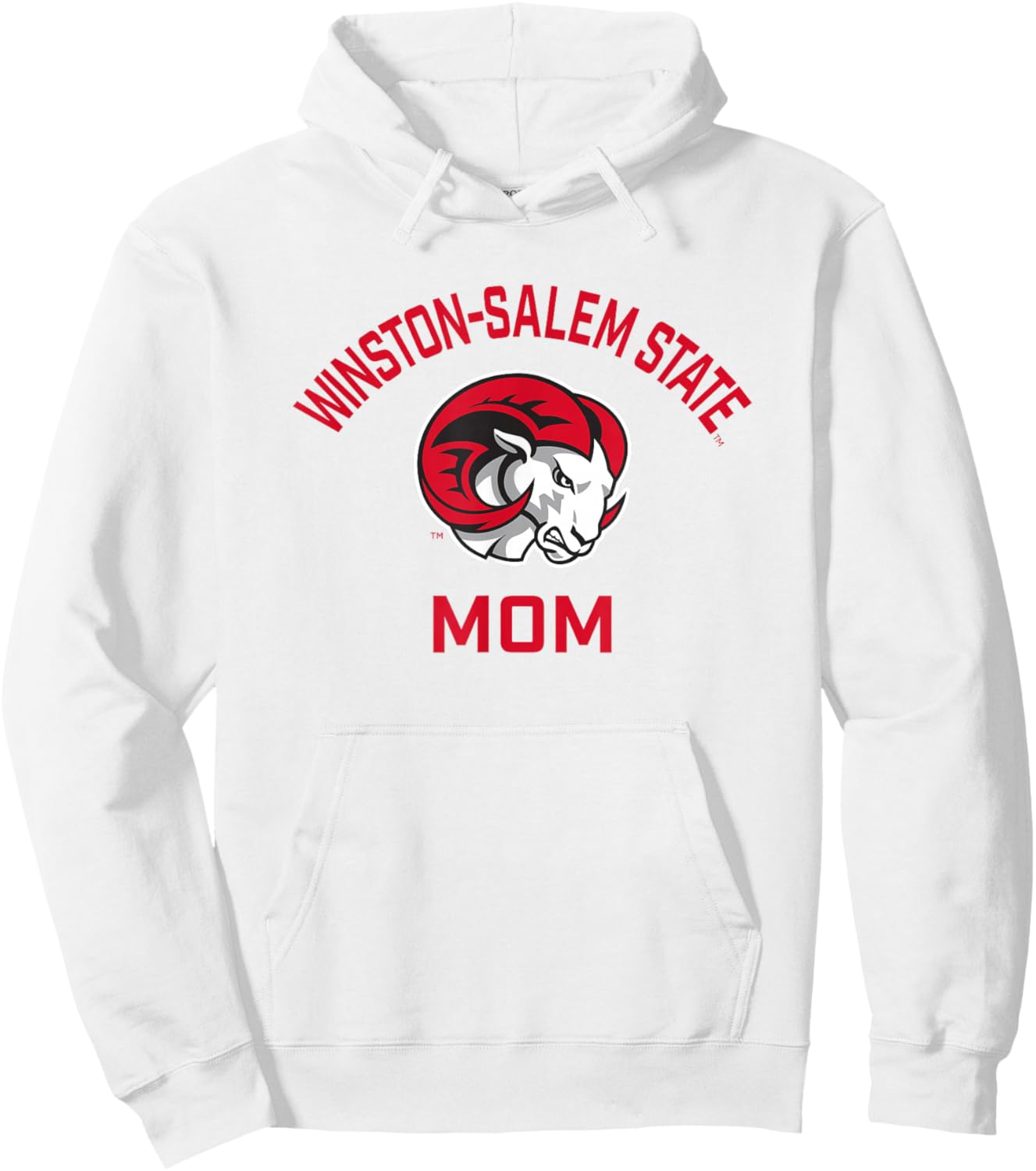 Winston-Salem State University WSSU Rams Arched Mom Hoodie - Hoodie | White