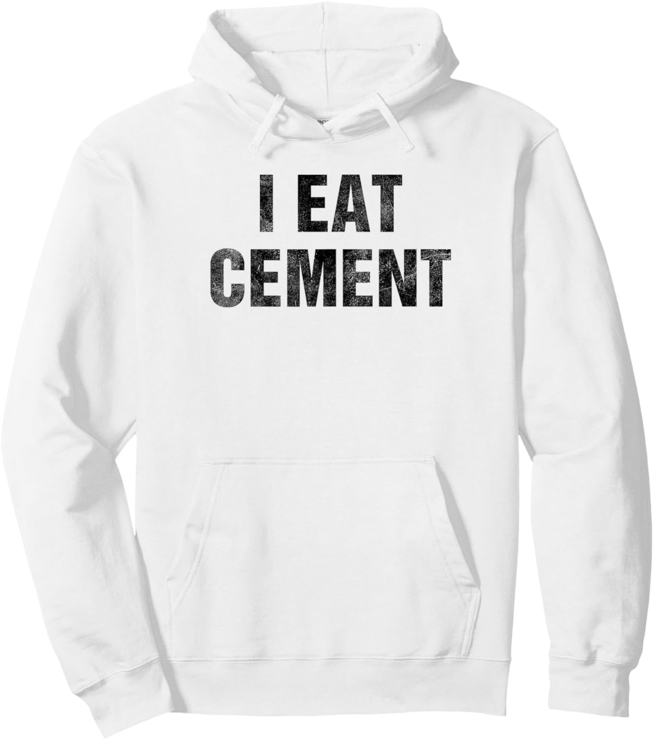 I Eat Cement Distressed Hoodie - Hoodie | White