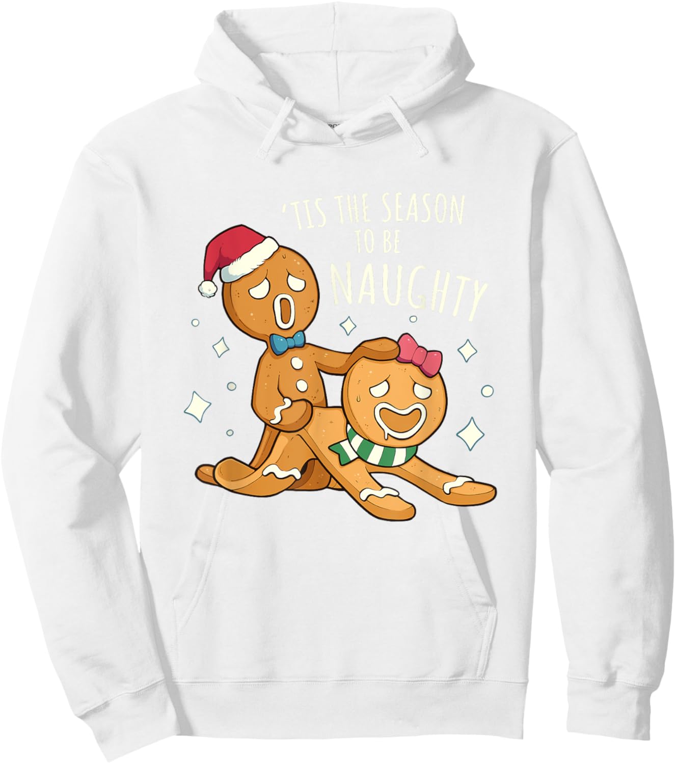 Funny Rude Xmas Shirt Bonking Gingerbread Naughty Christmas Hoodie - Hoodie | White