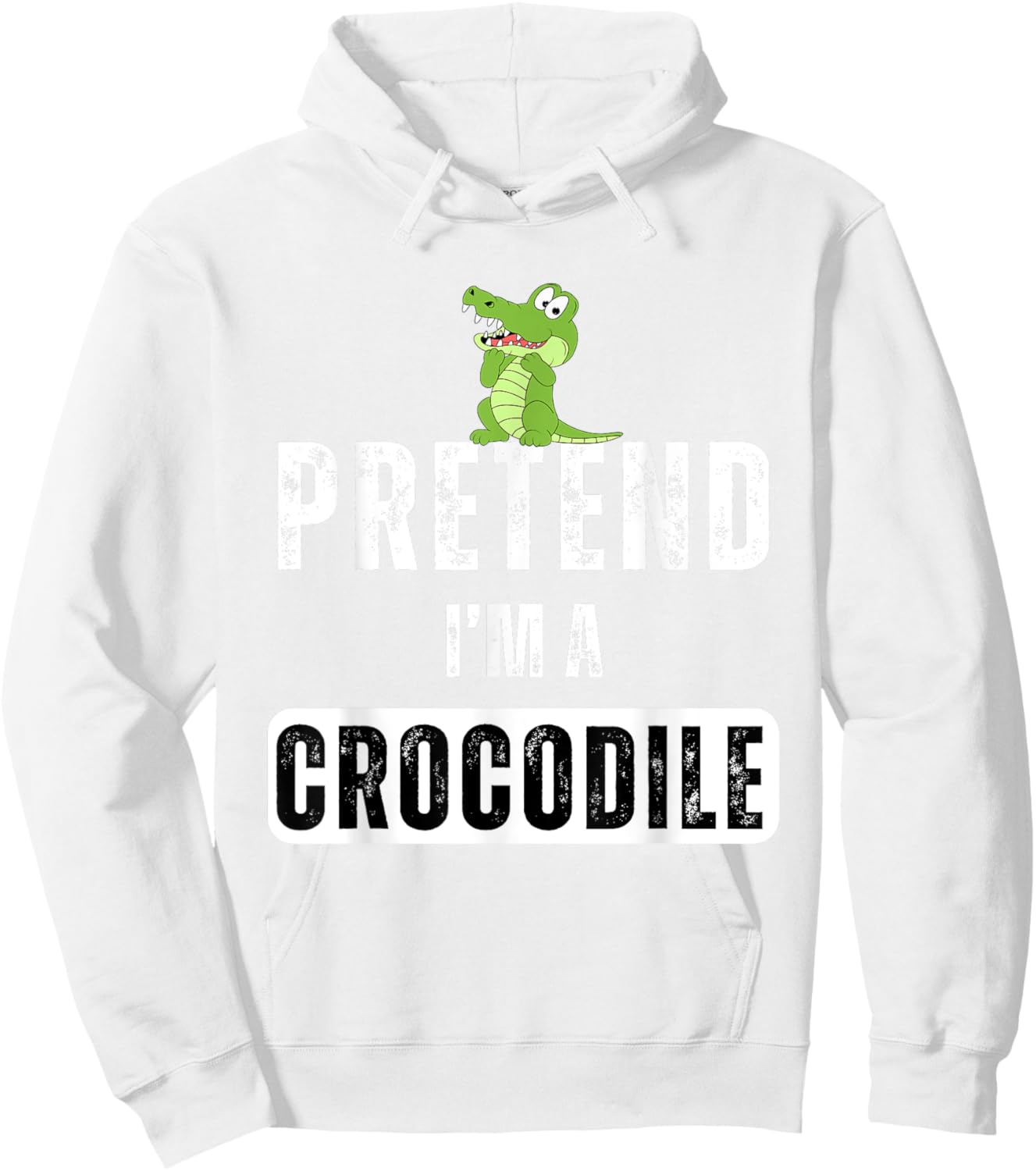 Pretend I'm a Crocodile Lazy Halloween Easy Costume Hoodie - Hoodie | White