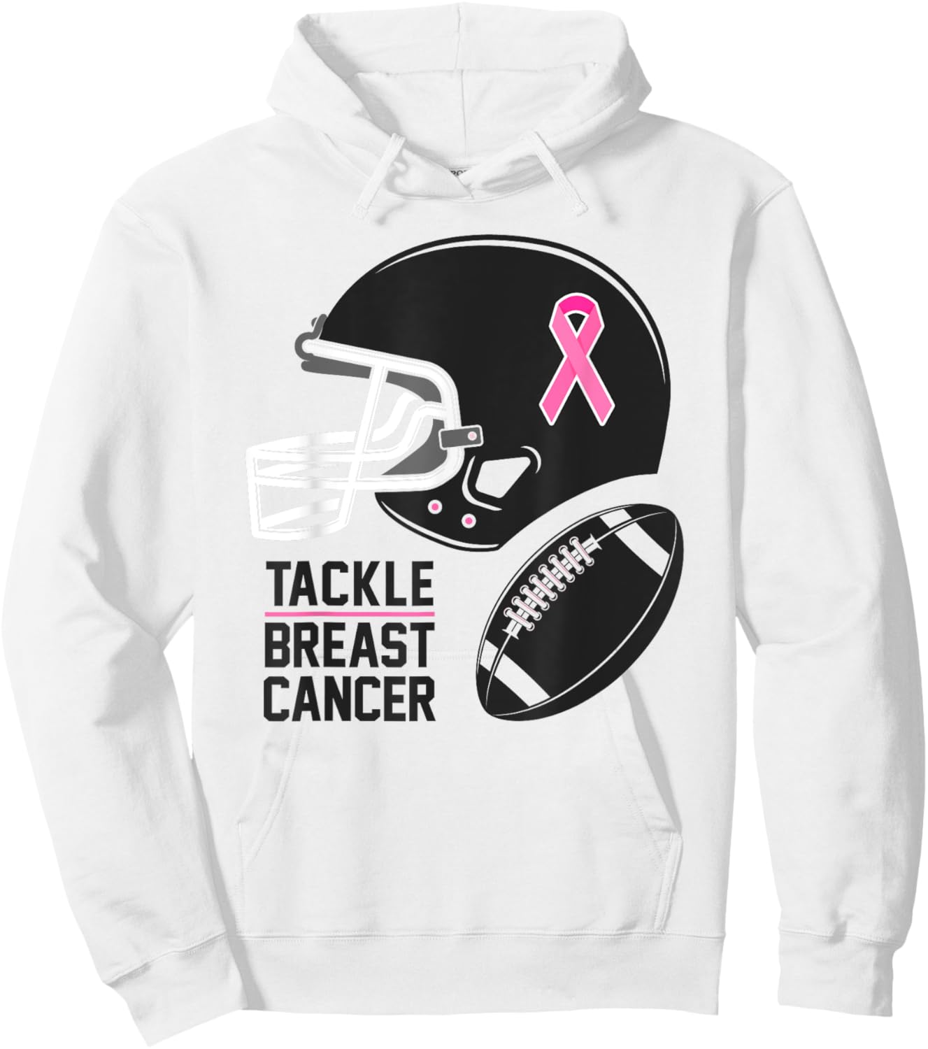 Tackle Breast Cancer Shirt Football Breast Cancer Awareness Hoodie - Hoodie | White