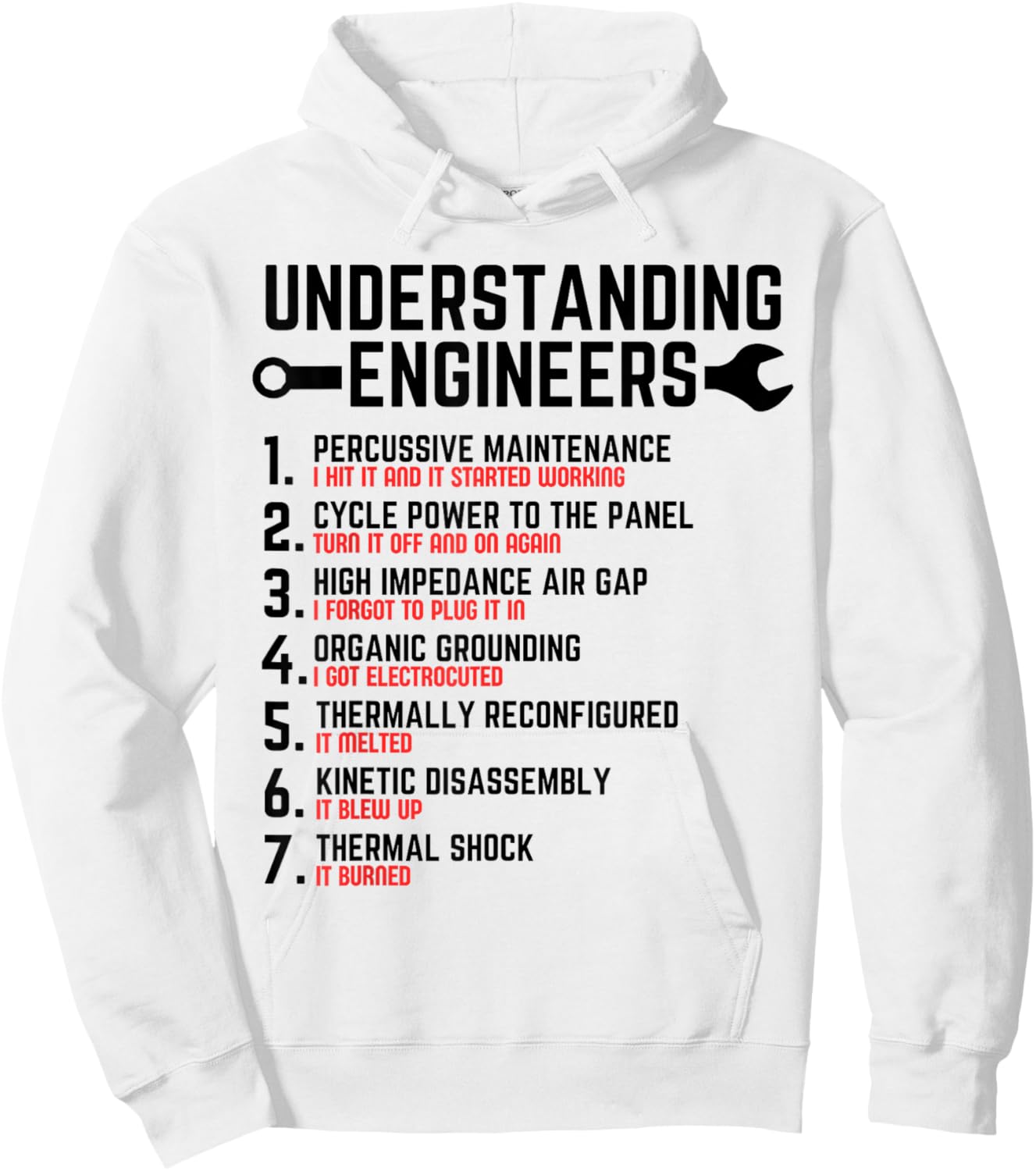 Understanding Engineers - Funny Sarcastic Engineering Hoodie - Hoodie | White