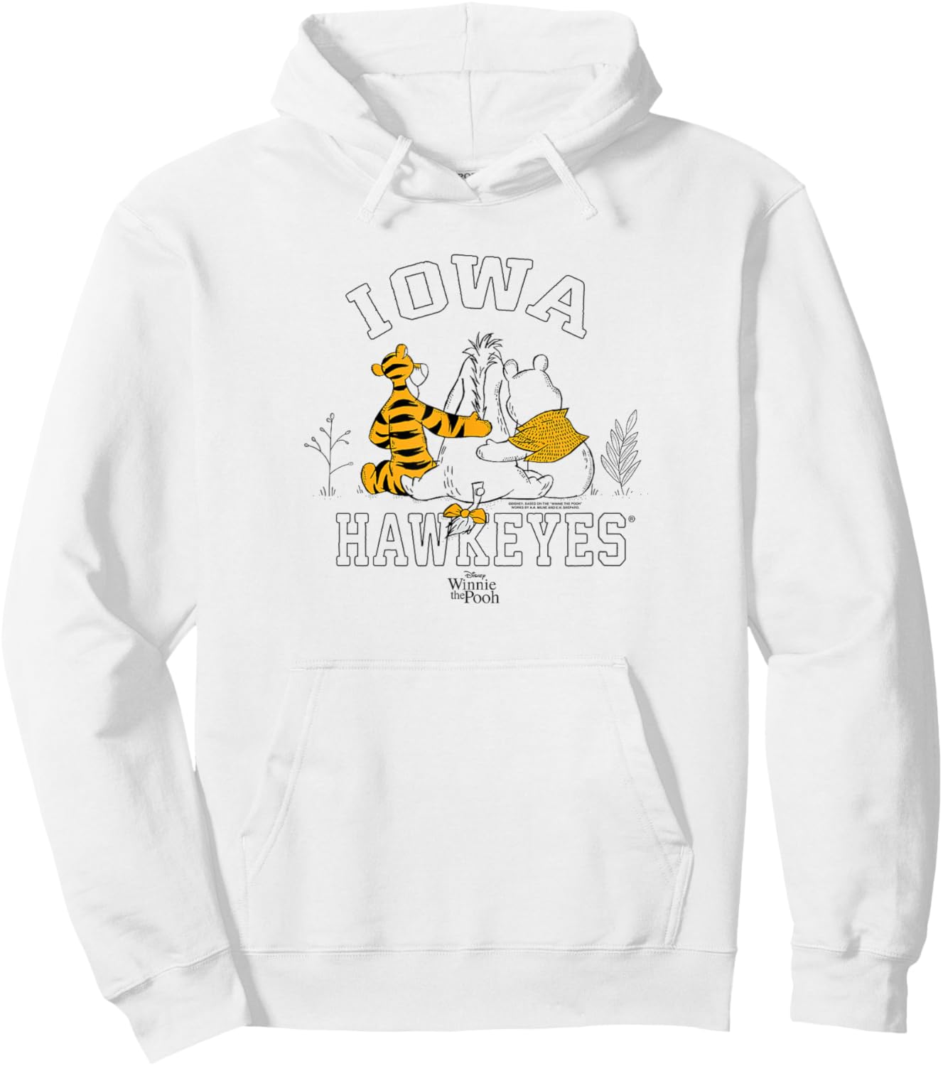 Iowa Hawkeyes Winnie The Pooh and Friends Gray Hoodie - Hoodie | White