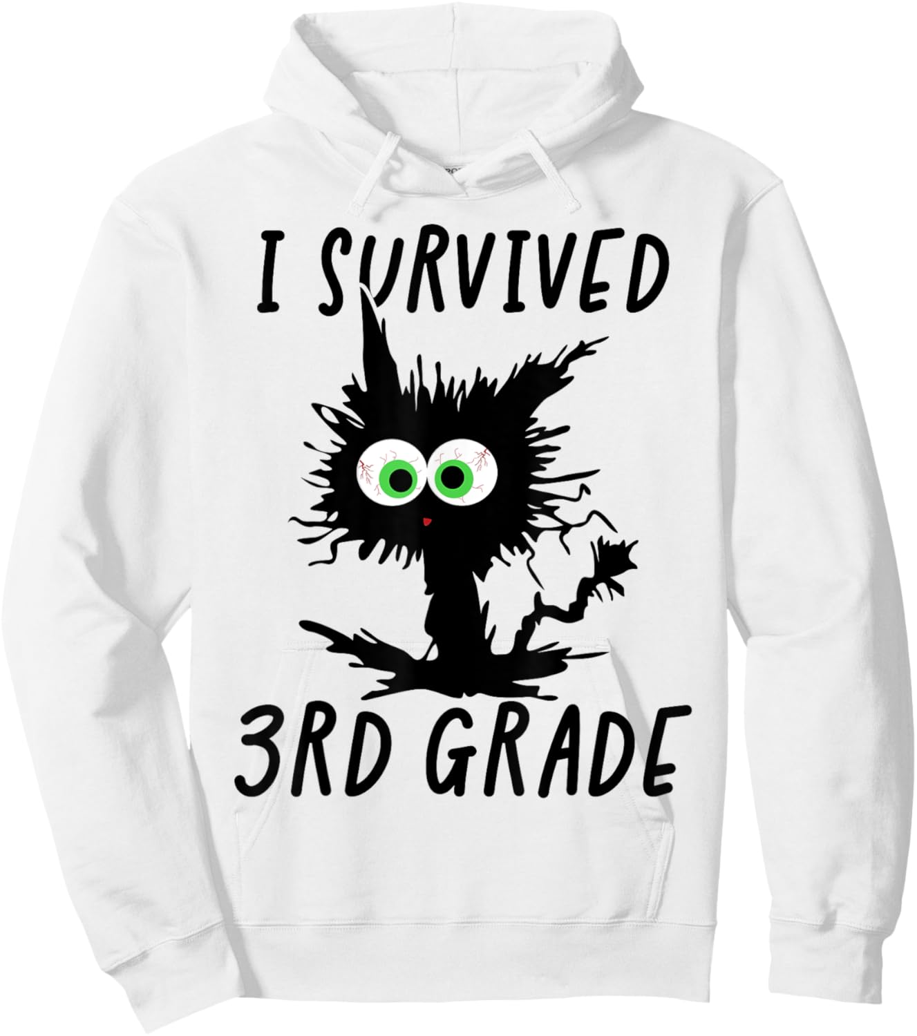 I Survived Third Grade Cat Hoodie - Hoodie | White