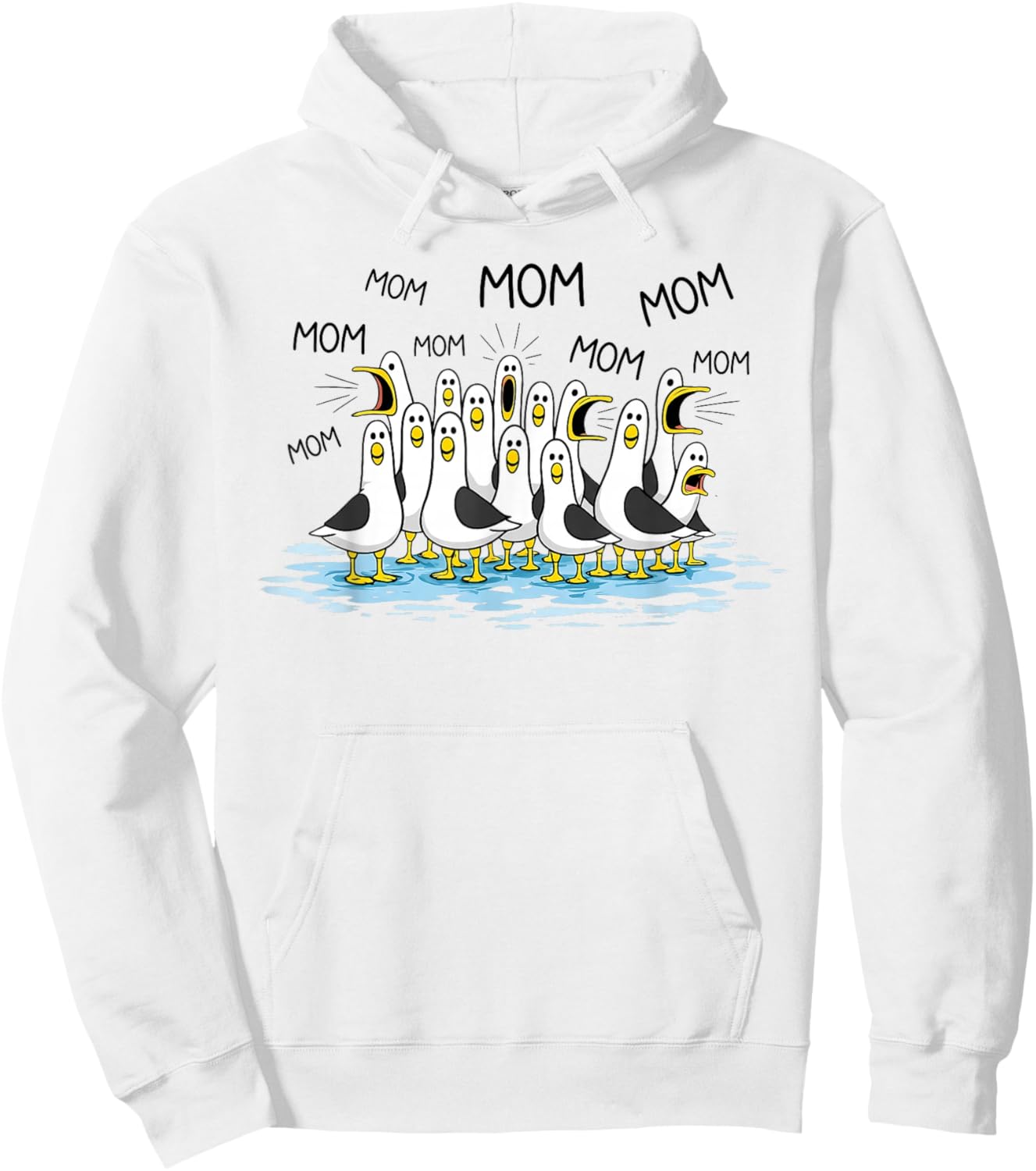 Mom Funny Seagull Mama Seagulls Mothers Day Hoodie - Hoodie | White