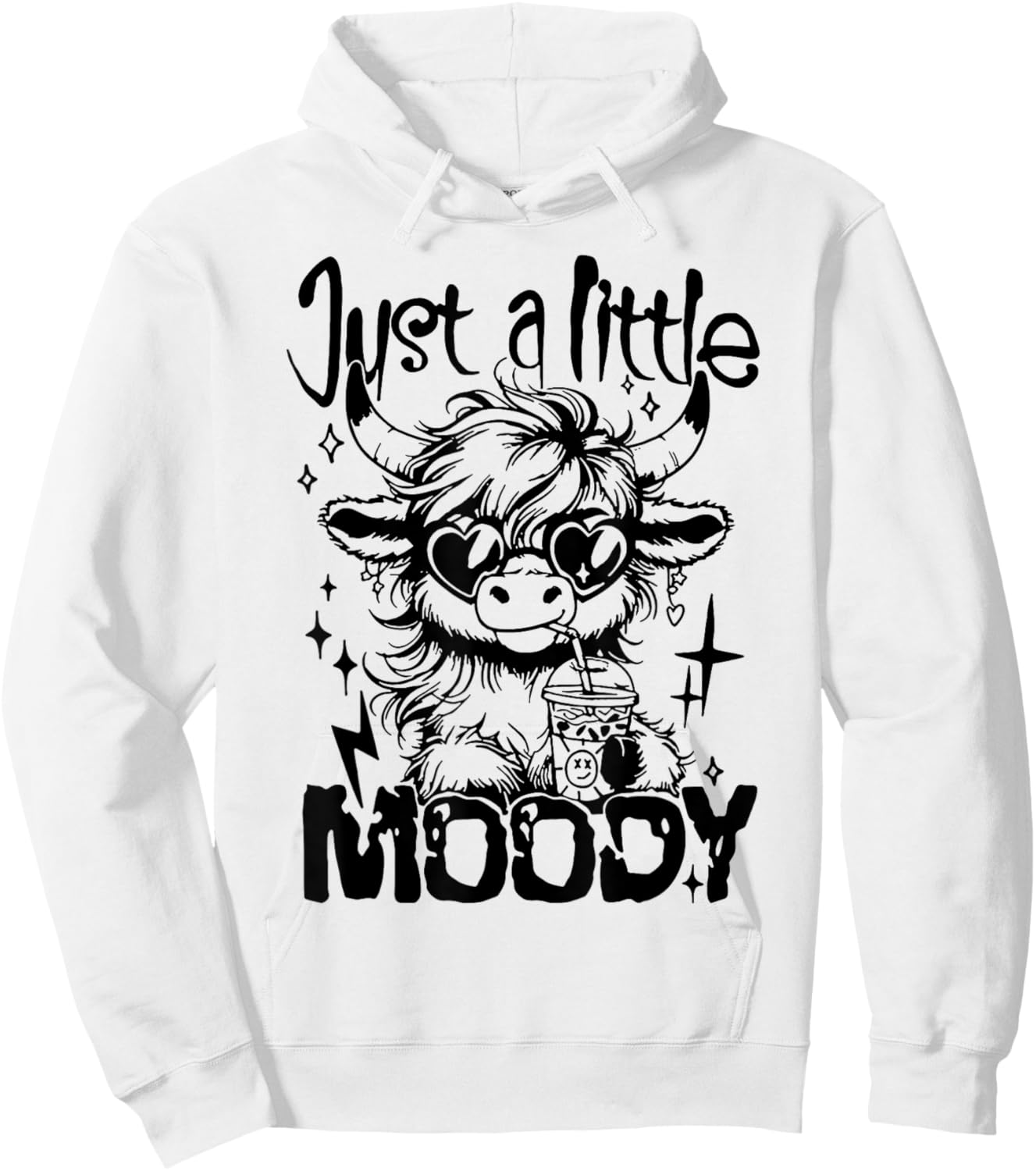 Just A Little Moody Hoodie - Hoodie | White