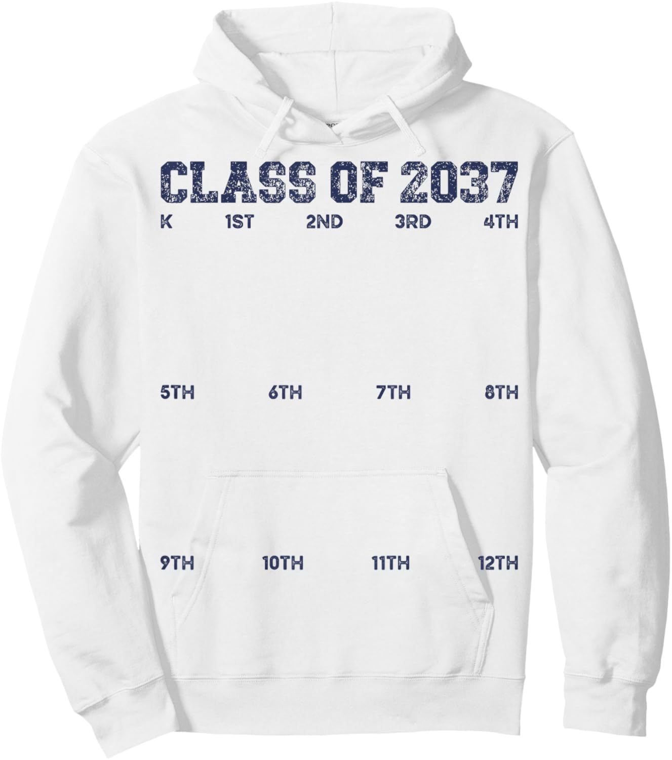 Class of 2037 Grow With Me Shirt 2037 Hand Print Kid K to 12 Hoodie - Hoodie | White