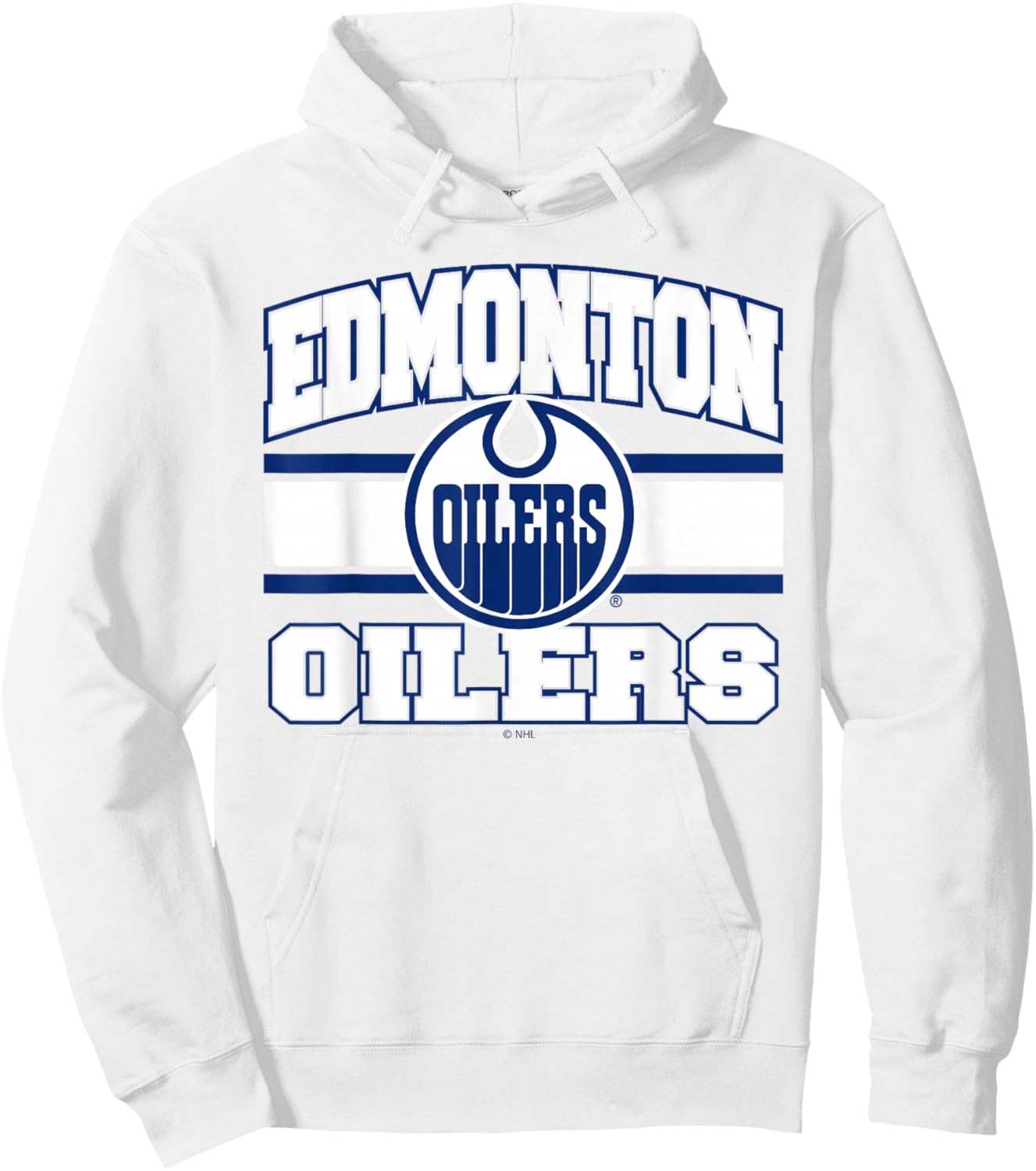 Edmonton Oilers Stripe Orange Officially Licensed Hoodie - Hoodie | White
