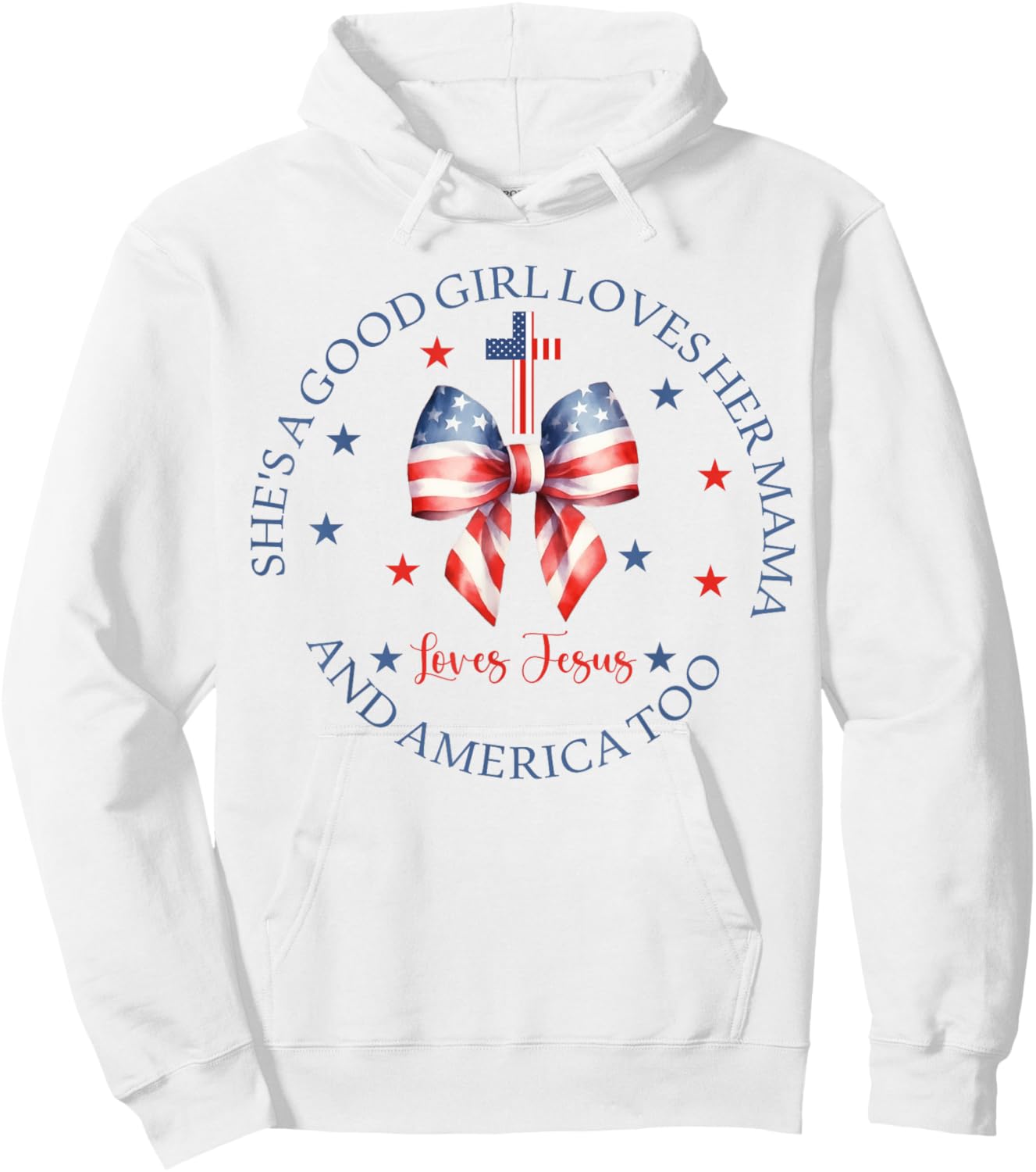 She's A Good Girl Loves Her Mama Jesus And America Too Retro Hoodie - Hoodie | White