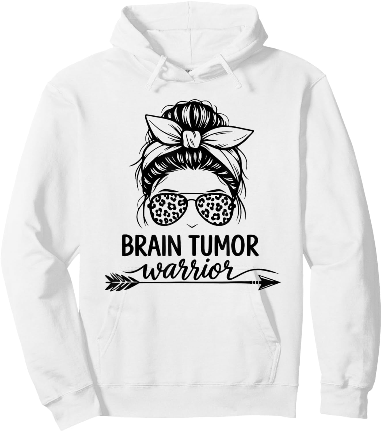 Chignon désordonné Guerrier tumeur cérébrale Hoodie - Hoodie | White