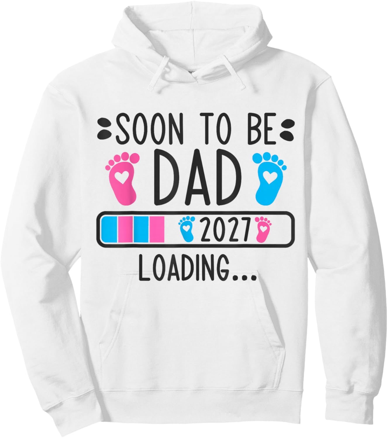 Soon to Be Dad 2027 Loading Pregnancy Announcement 2027 Hoodie - Hoodie | White