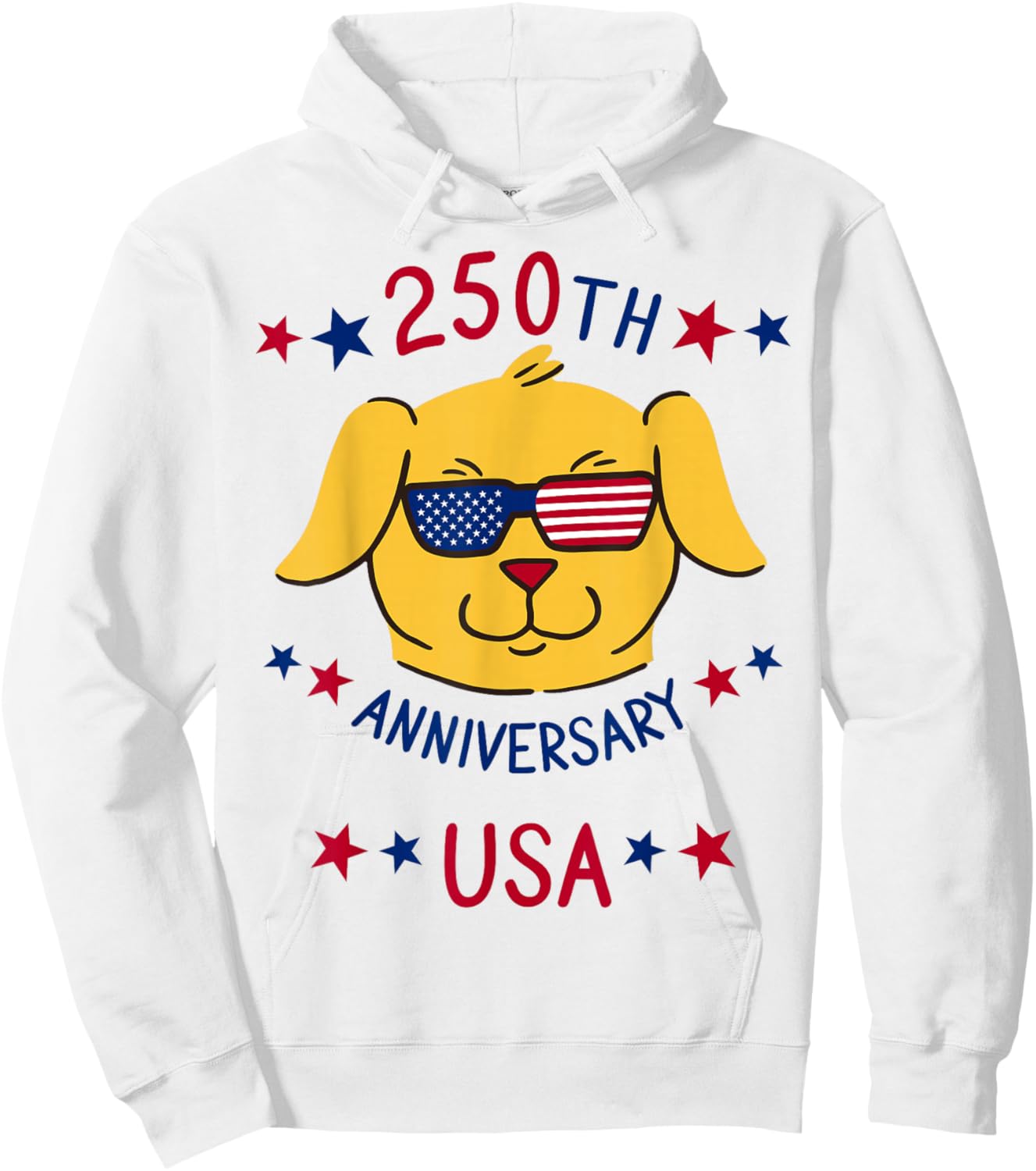 250th Anniversary USA Patriotic Dog 250 Years America - Boys Hoodie - Hoodie | White