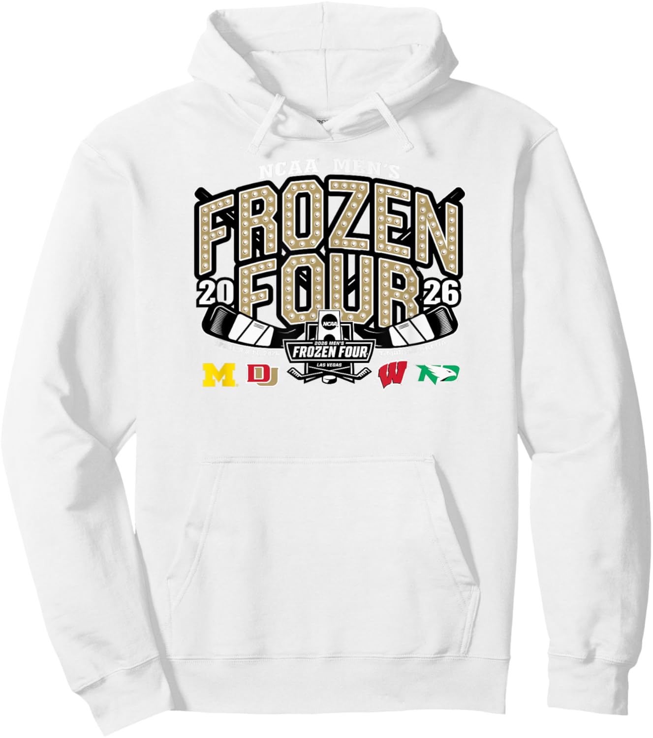 NCAA Frozen Four 2026 Men's Hockey Gray Officially Licensed Hoodie - Hoodie | White