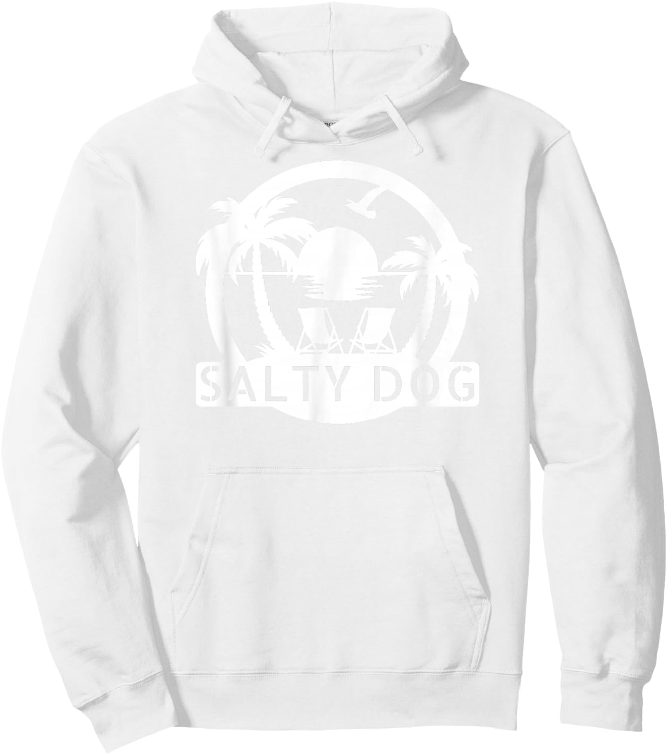 SALTY DOG, Beach Palm Tree Hoodie - Hoodie | White