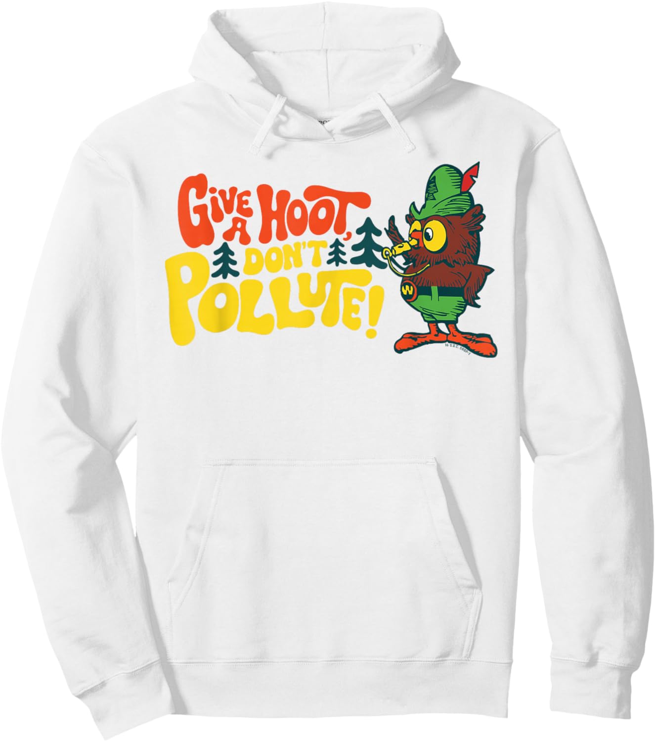 Woodsy Owl Give A Hoot Don't Pollute Classic Conservation Hoodie - Hoodie | White