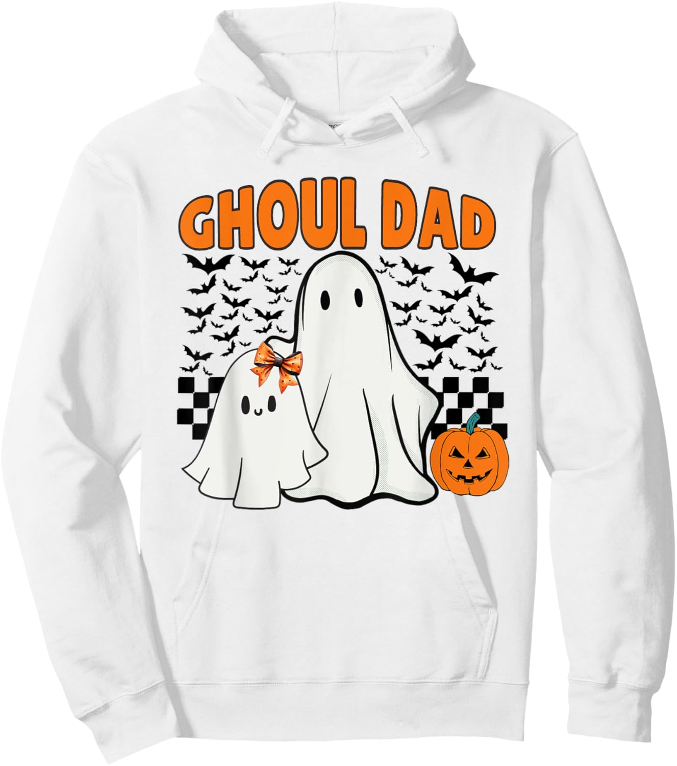 Ghoul Dad Halloween Ghost Spooky Season Retro Daddy Hoodie - Hoodie | White