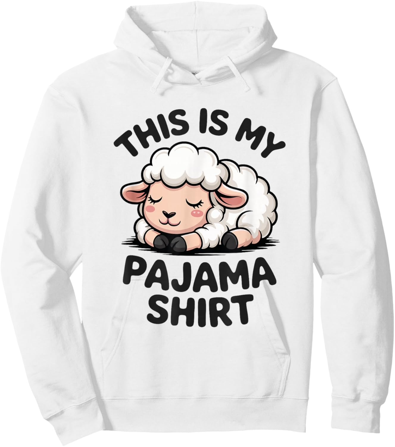 Sleeping Lamb Pajama Cute Bedtime Animal Hoodie - Hoodie | White