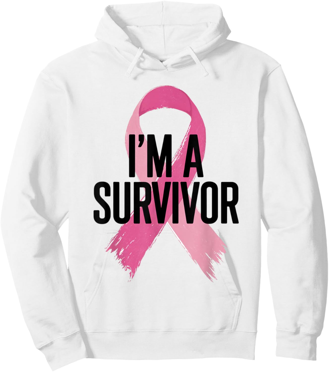 Survivor Pink Ribbon Breast Cancer Awareness Hoodie - Hoodie | White