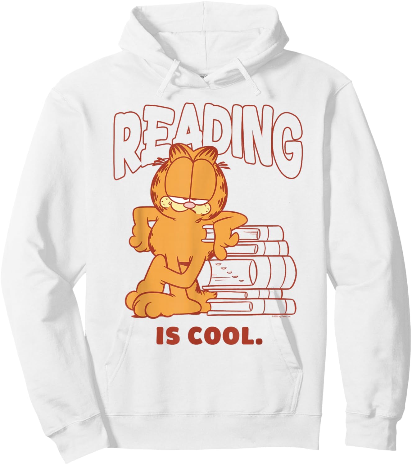 Garfield Reading is Cool Classic 90's Retro Hoodie - Hoodie | White