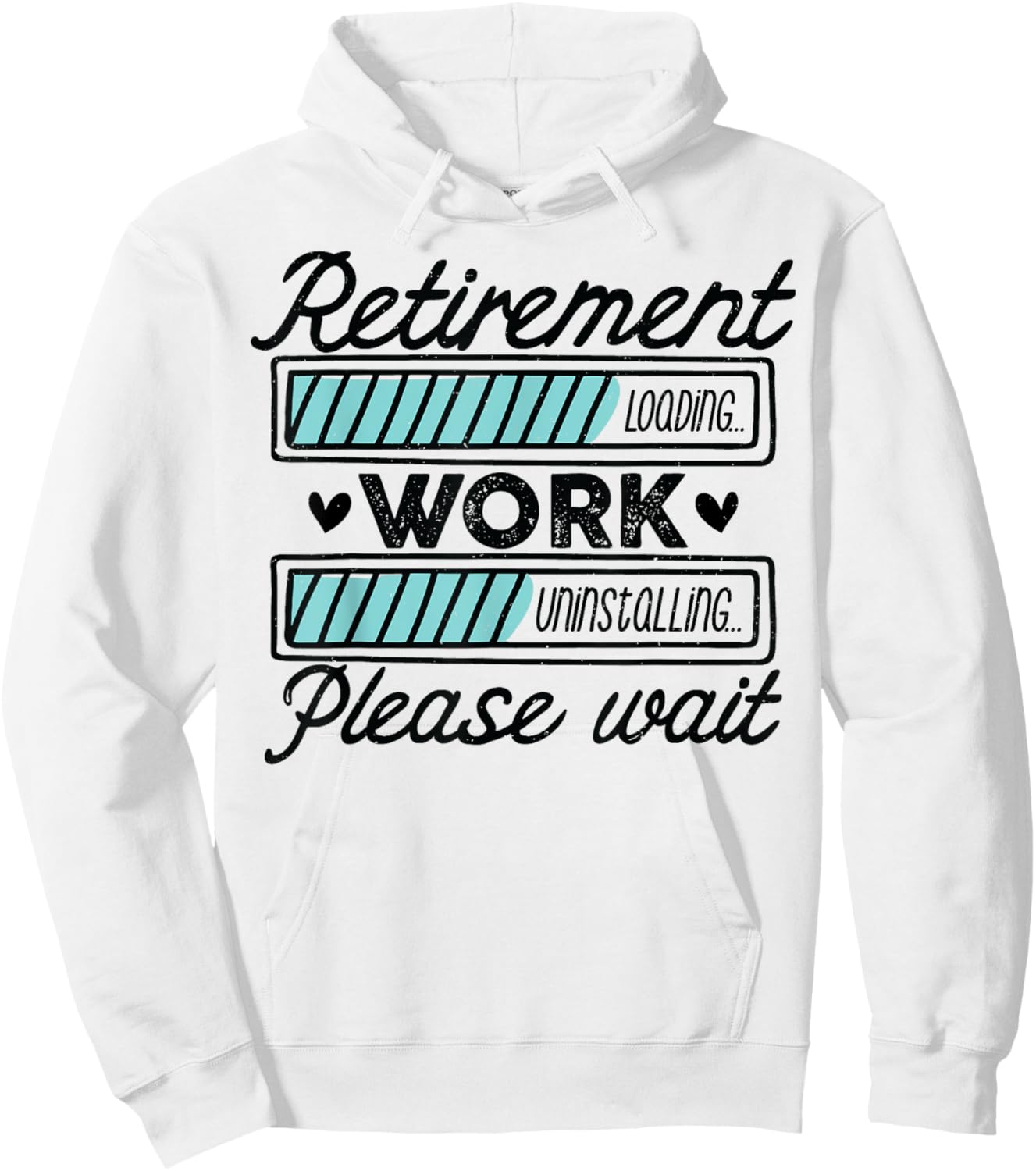 Retired 2025 Funny Dad Retirement Loading Work Uninstalling Hoodie - Hoodie | White