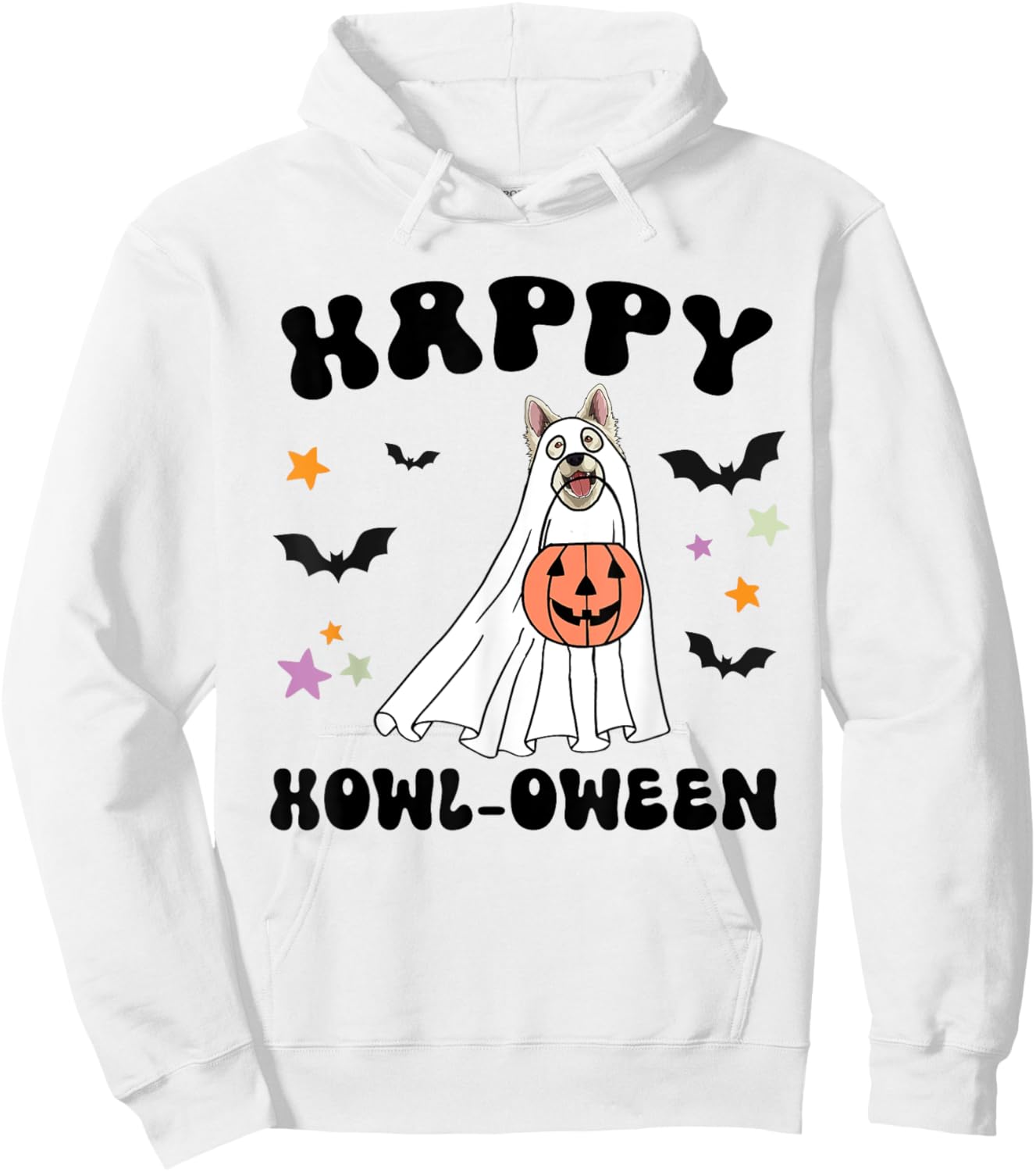 White German Shepherd Boo Dog Lover Costume Happy Halloween Hoodie - Hoodie | White