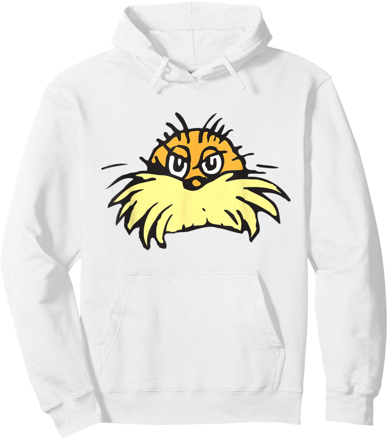 Dr. Seuss The Lorax Face - , Blue, Small, Short Sleeve, Cotton Blend, Classic Fit Hoodie - Hoodie | White