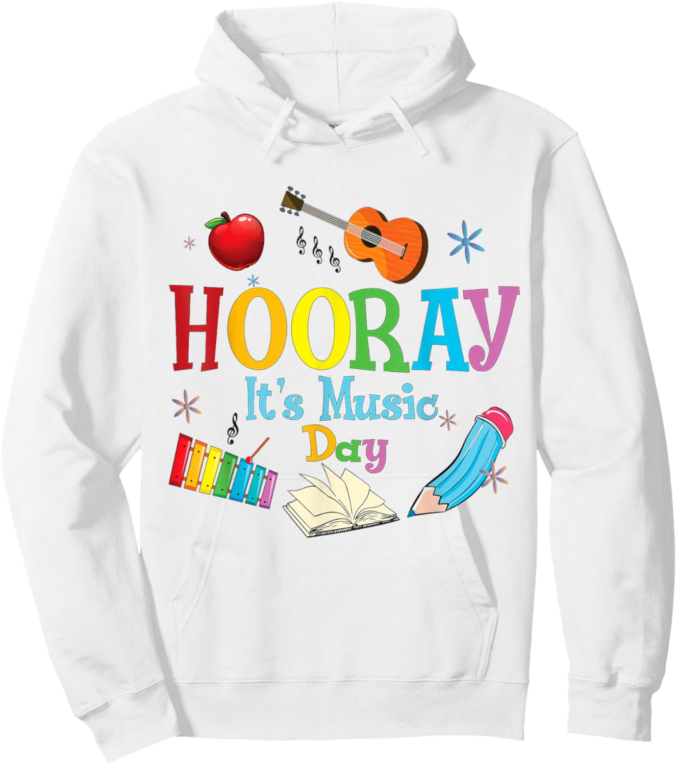 Hooray It's Music Day Music Teacher Back To School Women Girls Kids Hoodie - Hoodie | White