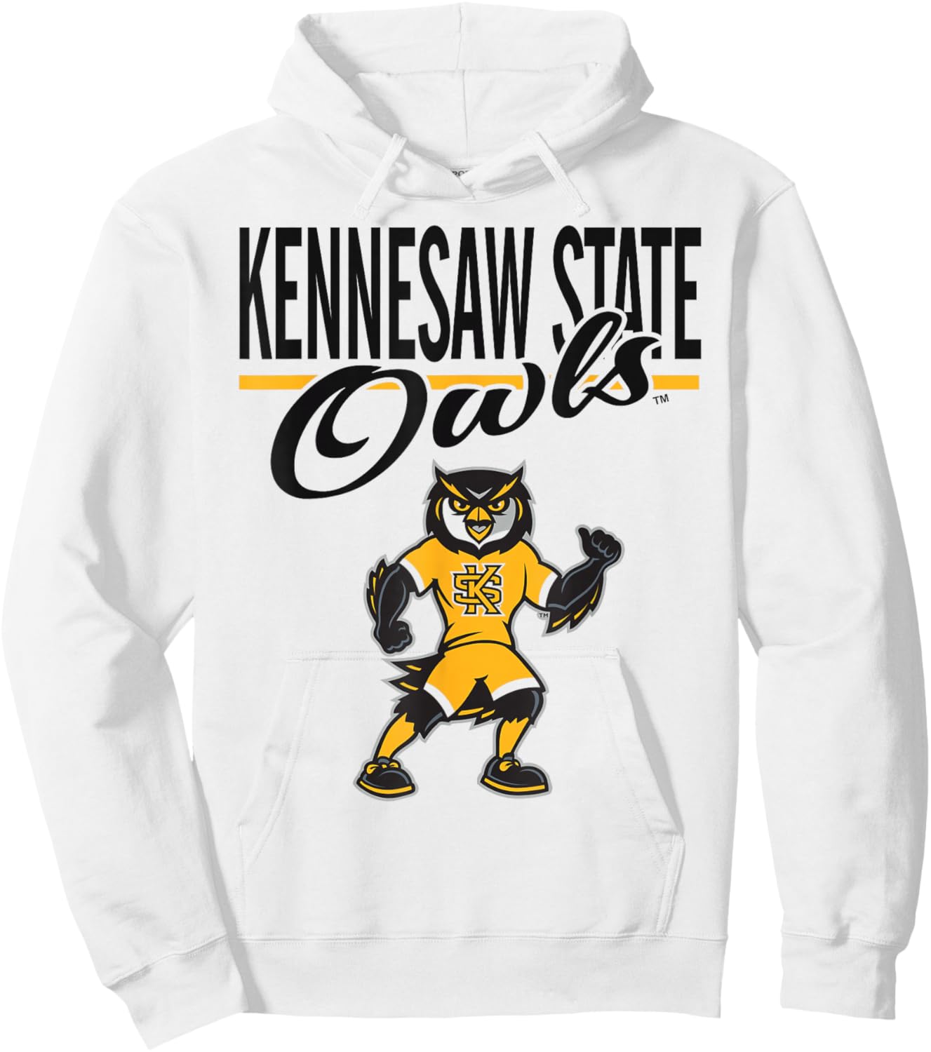 Kennesaw State Owls Mascot White Officially Licensed Hoodie - Hoodie | White