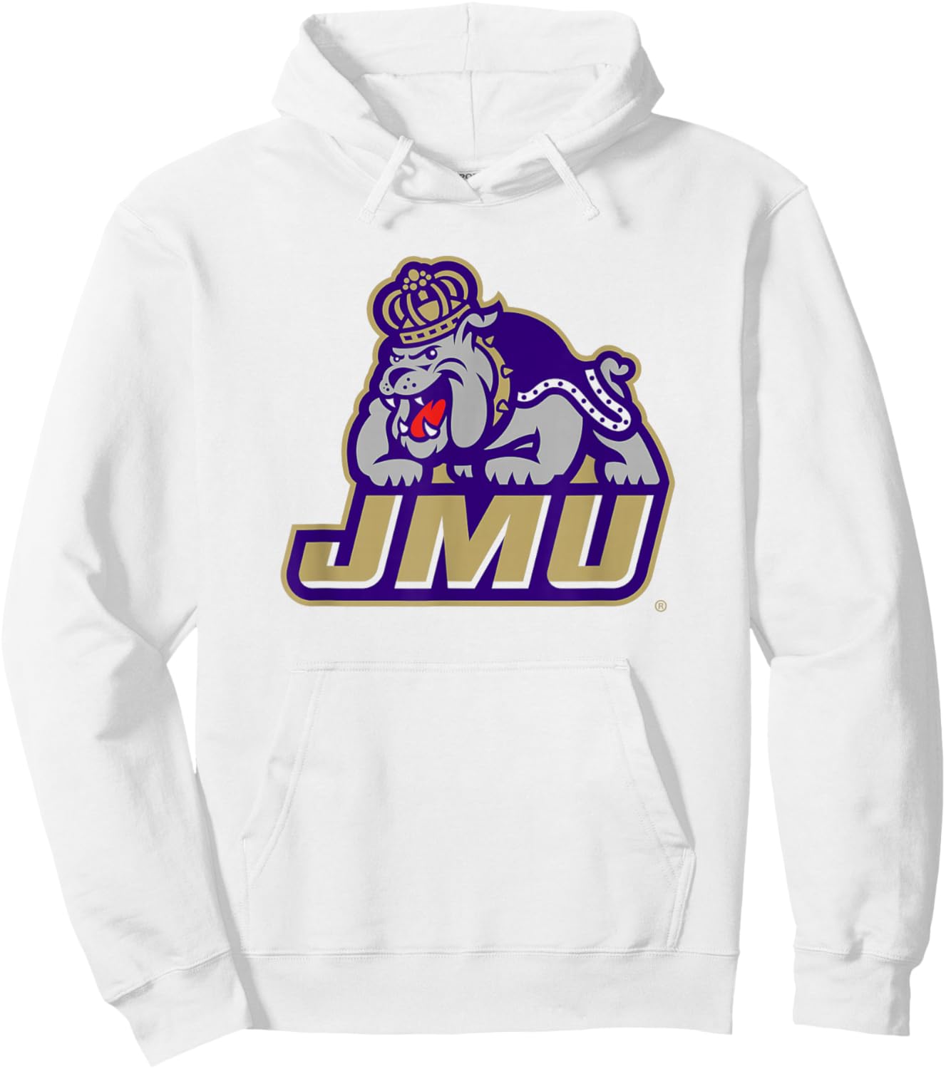 James Madison Dukes Mascot Icon White Officially Licensed Hoodie - Hoodie | White