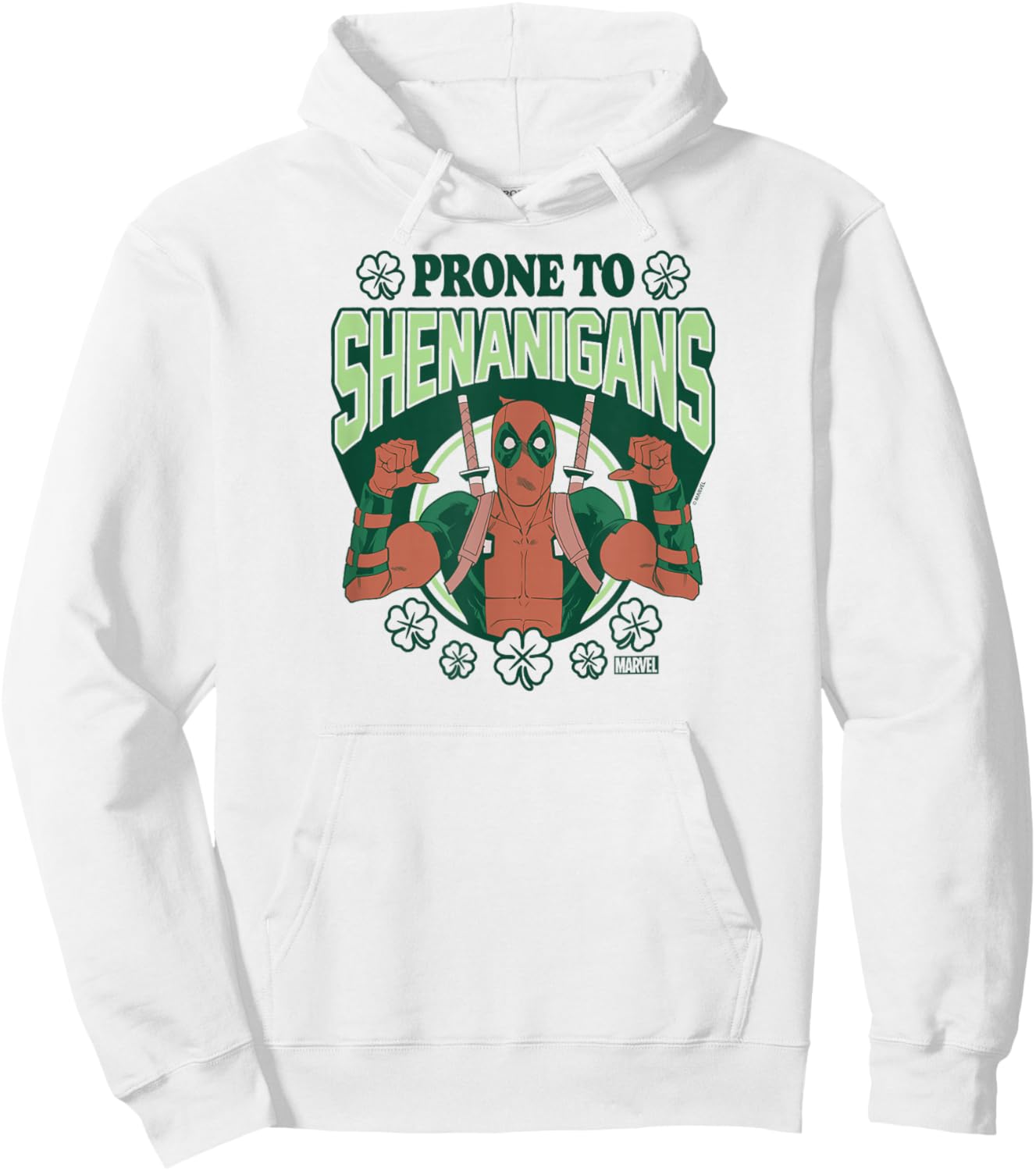Deadpool - Prone To Shenanigans St. Patrick's Day Hoodie - Hoodie | White